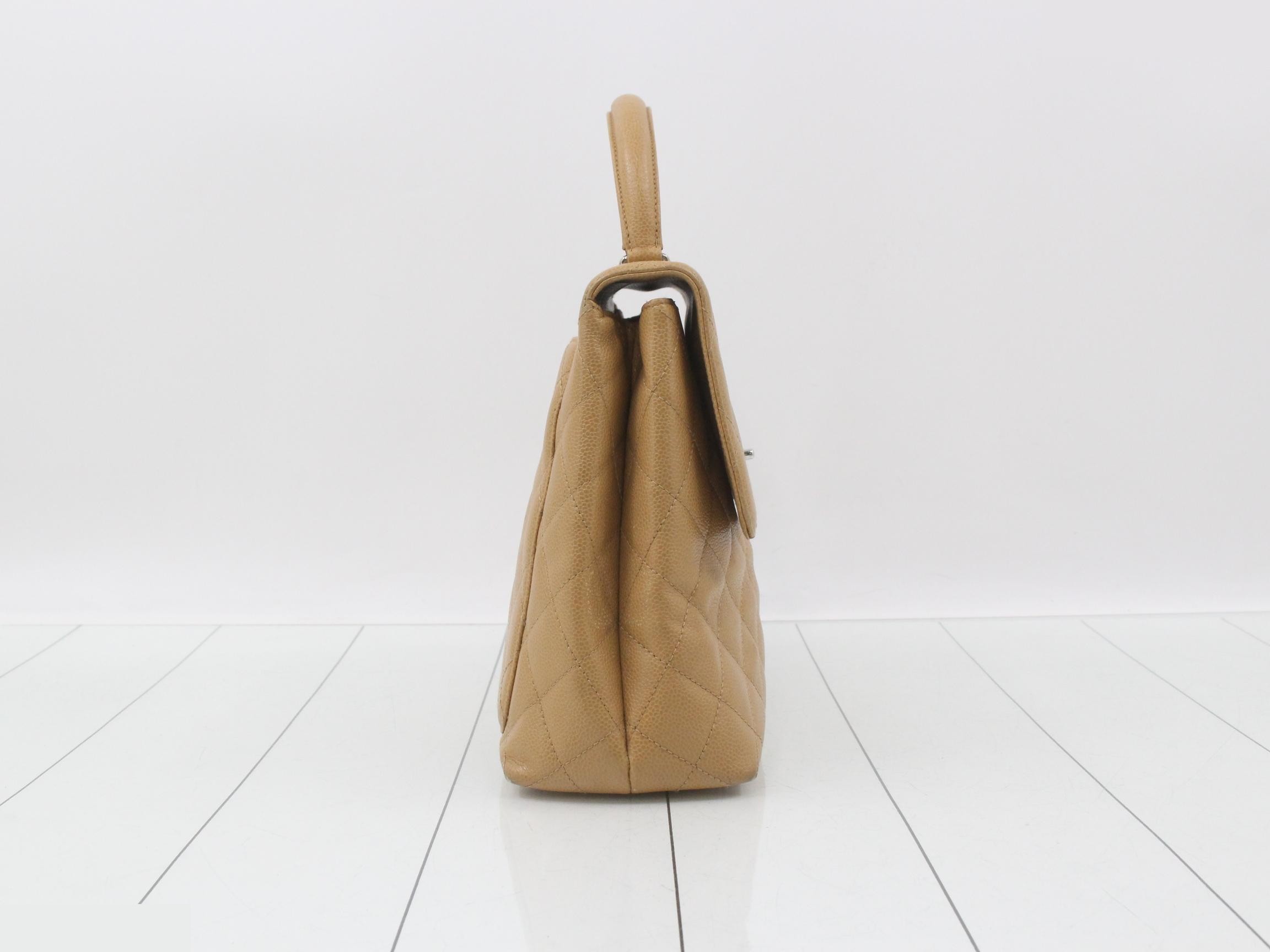 Caviar Skin Beige Matelassé Handbag — view 4