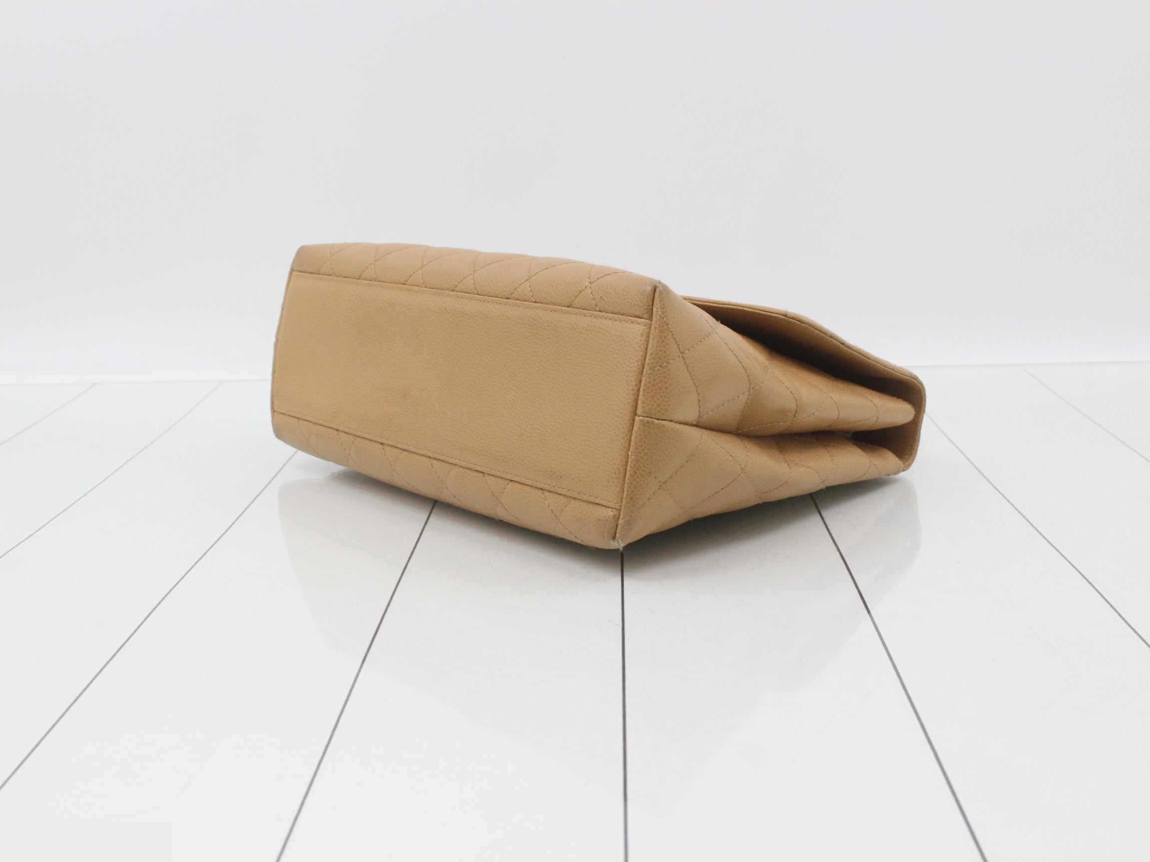 Caviar Skin Beige Matelassé Handbag — view 6