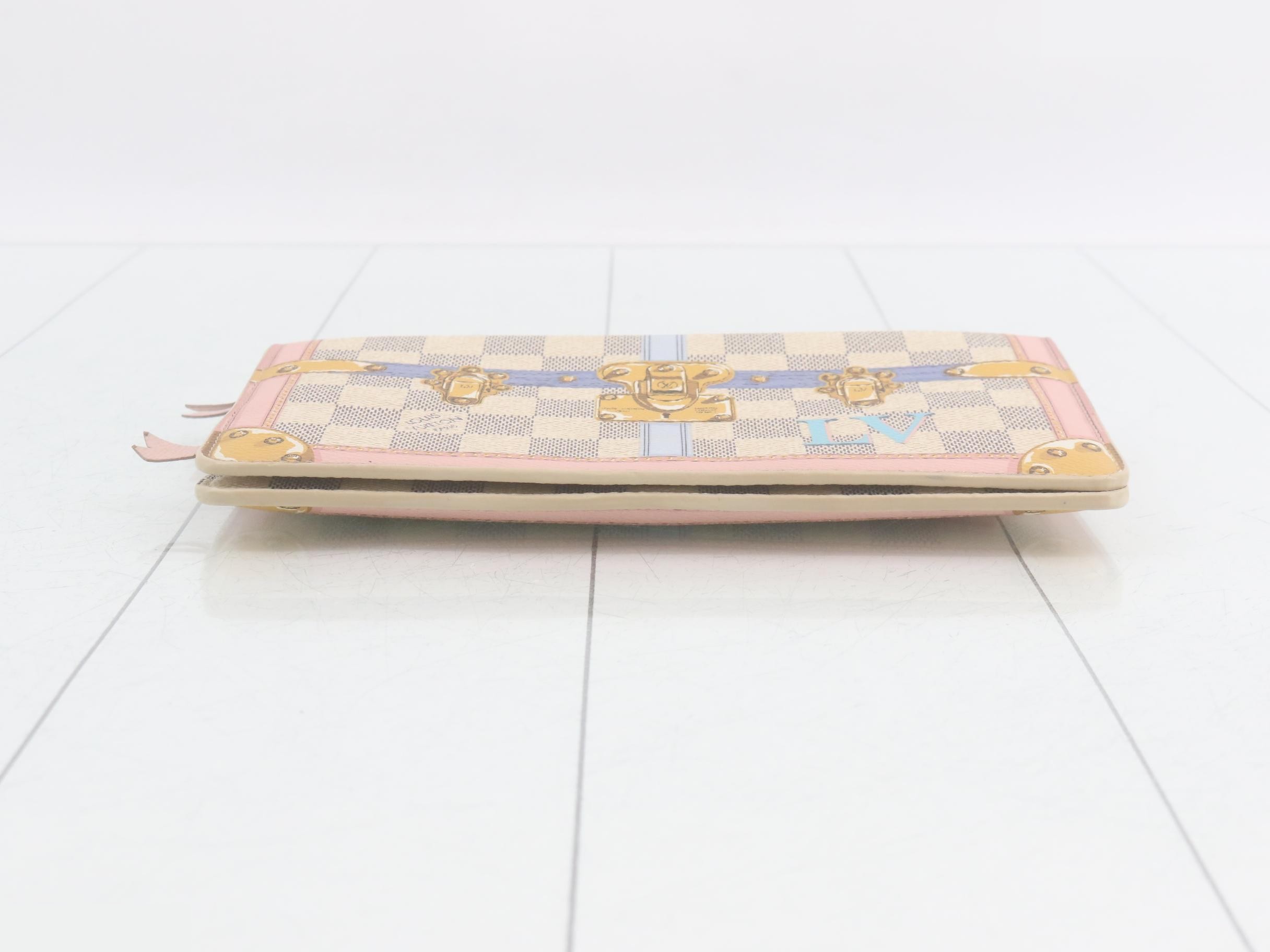 Damier Azur Pochette Weekend Summer Trunk Chain Wallet — view 3