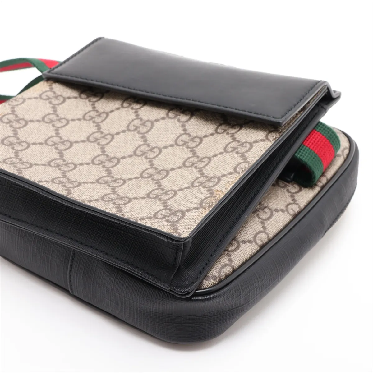 GG Supreme 450956 PVC x Leather Waist Pouch, Beige — view 3