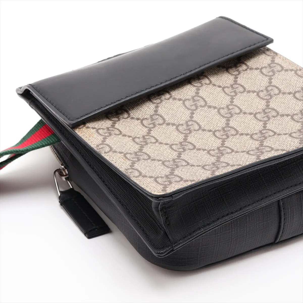 GG Supreme 450956 PVC x Leather Waist Pouch, Beige — view 4