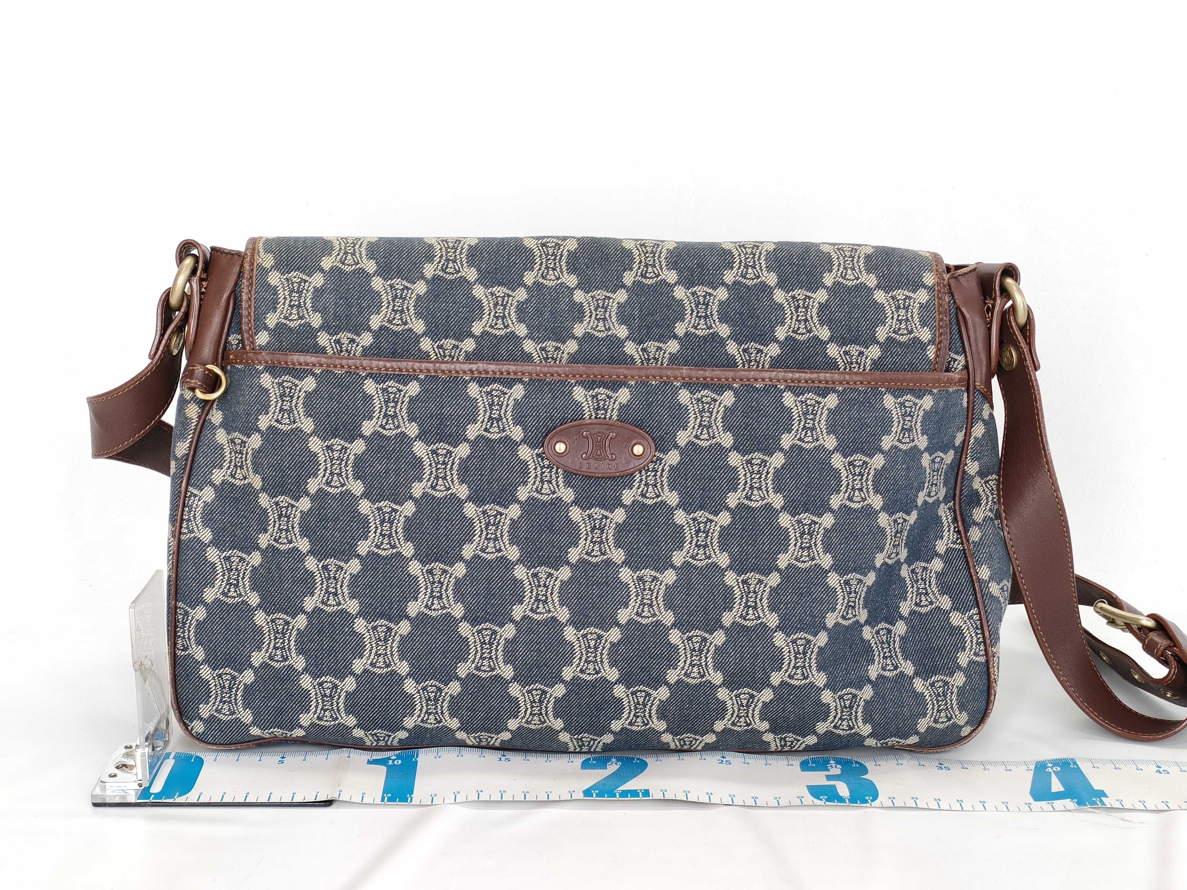 Paris Macadam Messenger Denim Shoulder Bag with Pouch — view 2