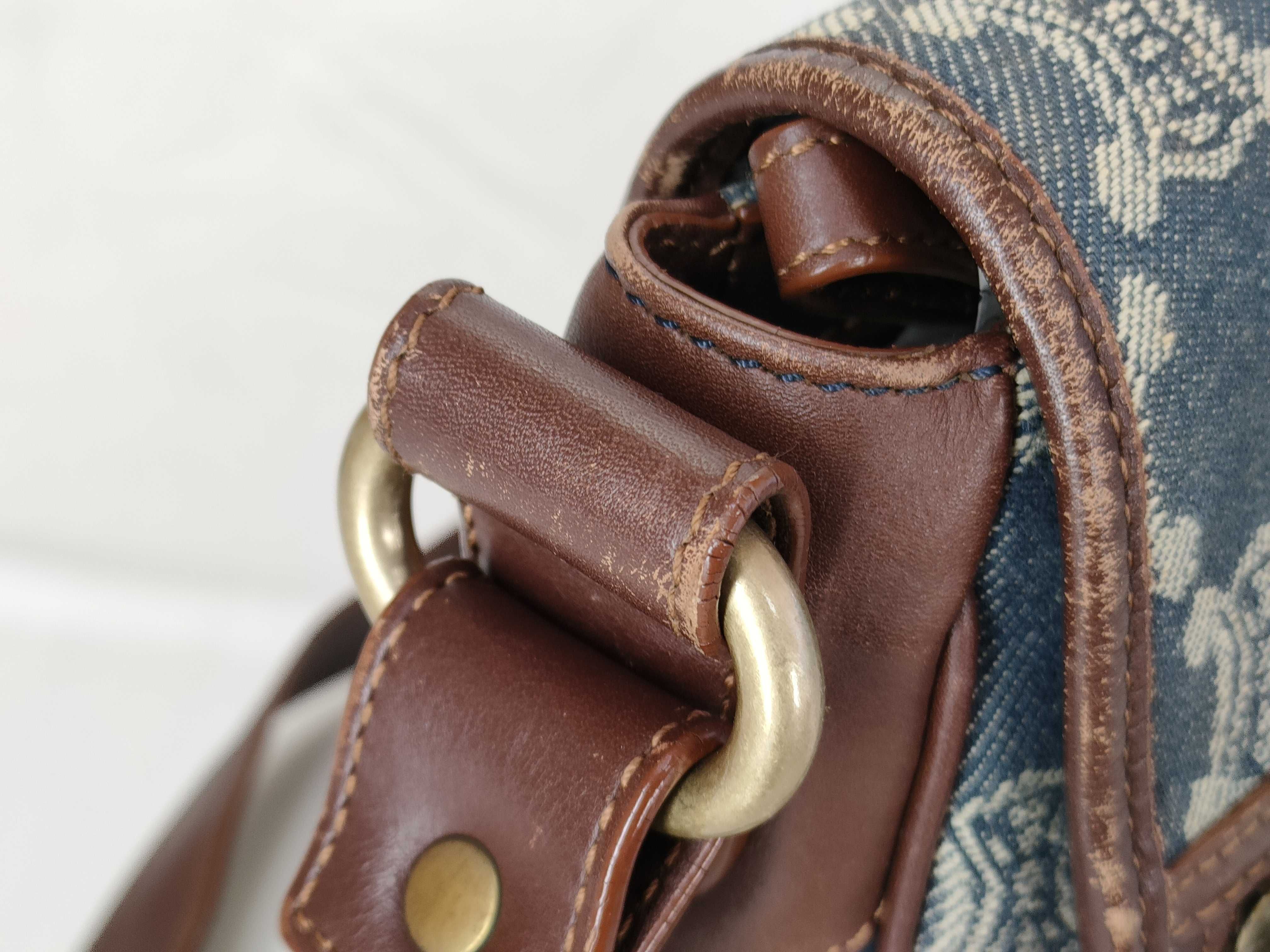 Paris Macadam Messenger Denim Shoulder Bag with Pouch — view 5