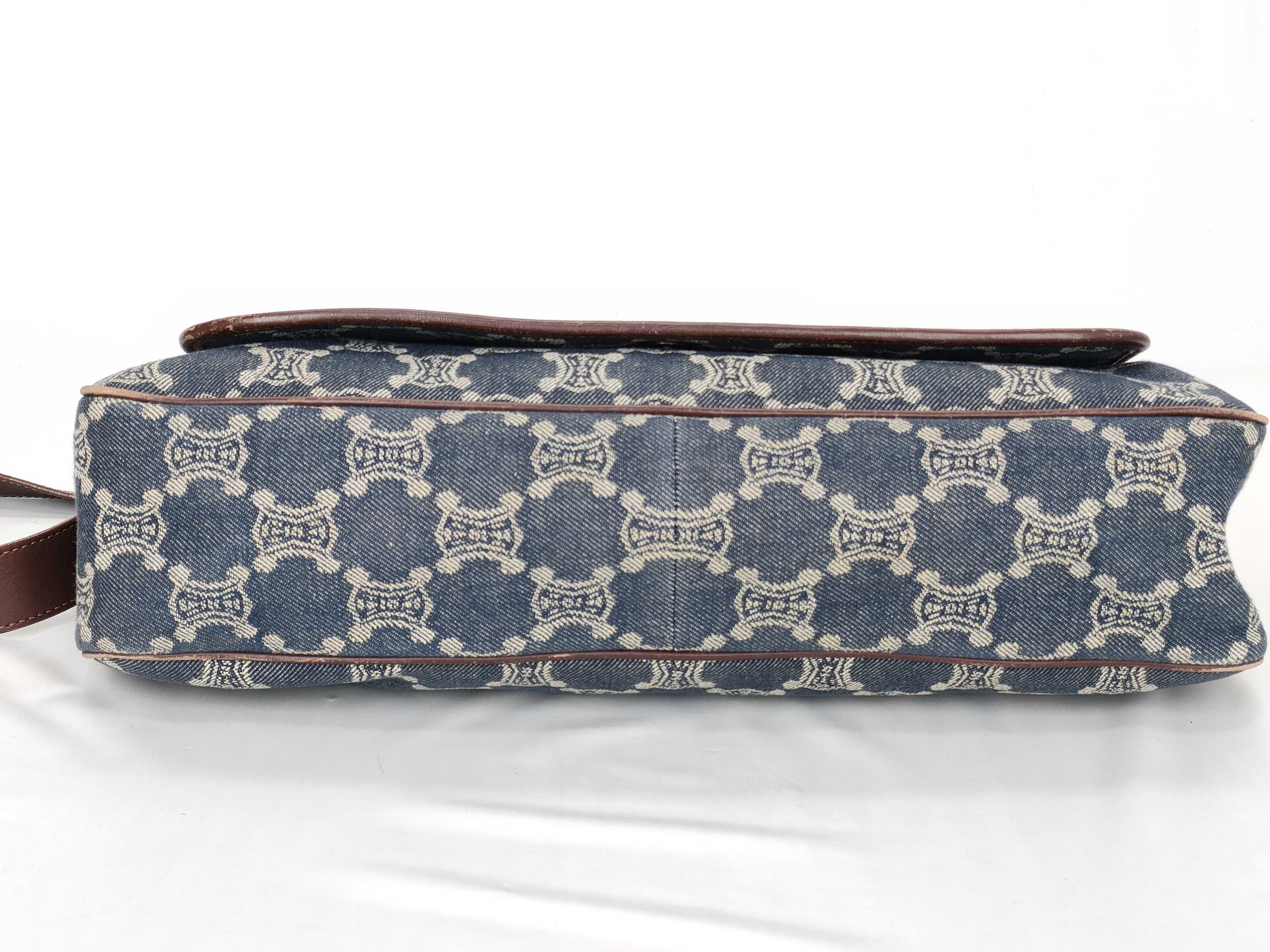 Paris Macadam Messenger Denim Shoulder Bag with Pouch — view 8