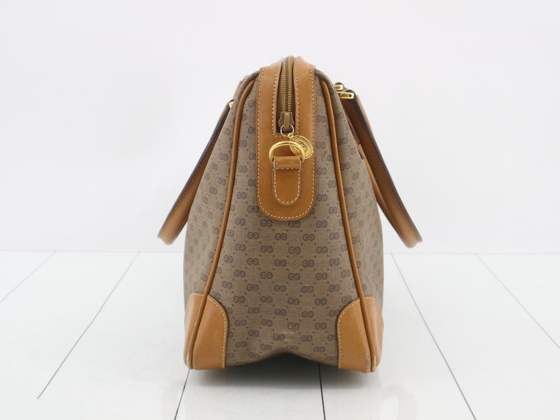 Handbag, beige canvas and leather — view 4