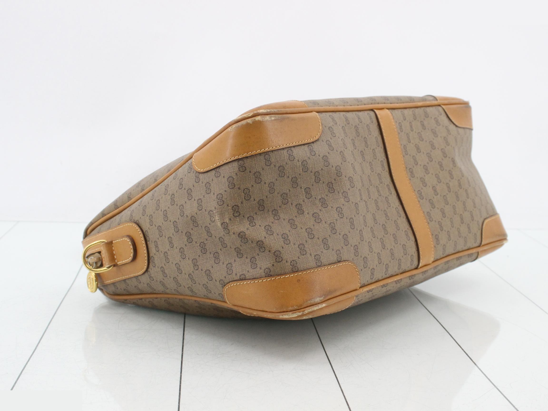 Handbag, beige canvas and leather — view 5