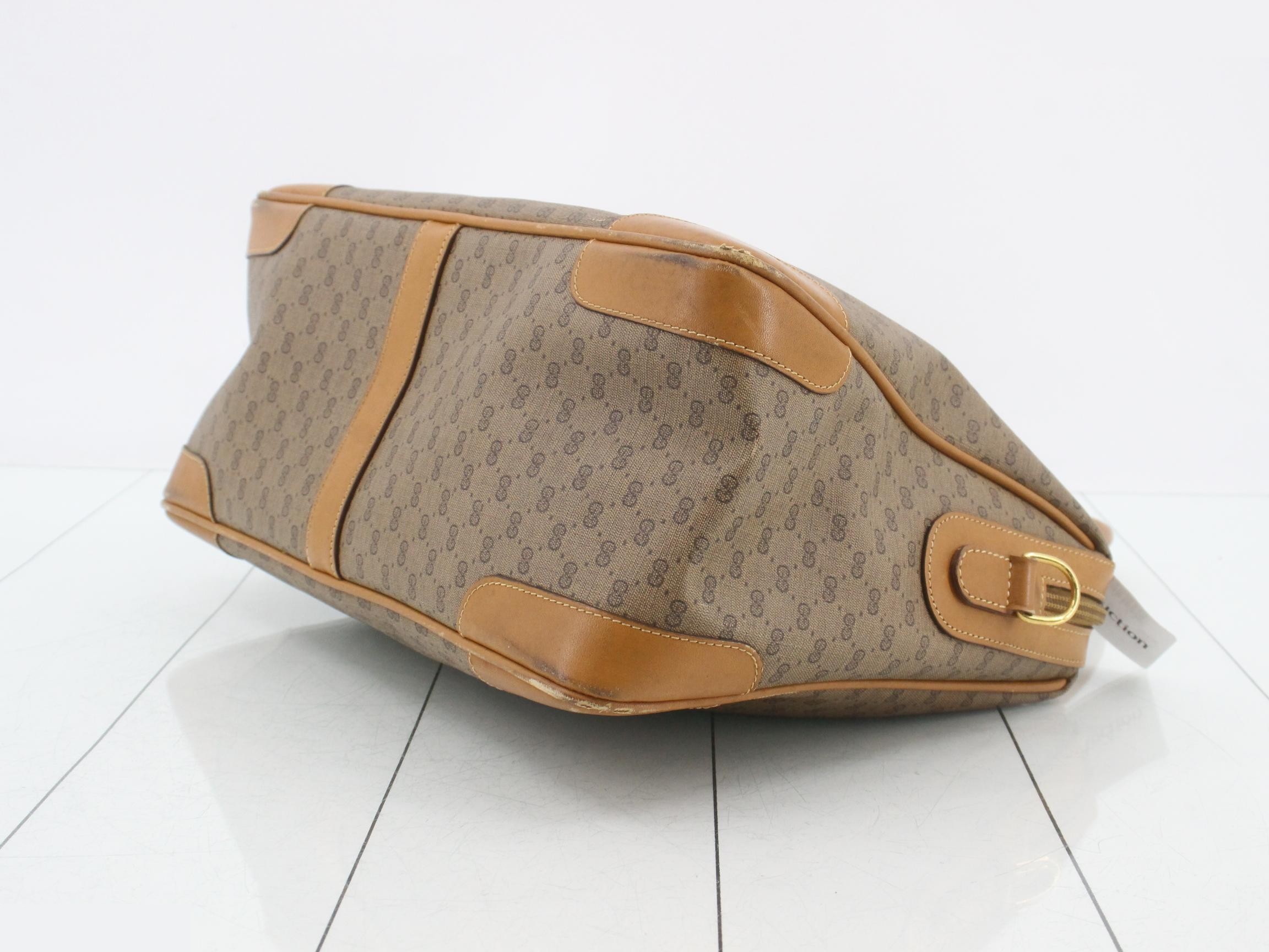 Handbag, beige canvas and leather — view 6
