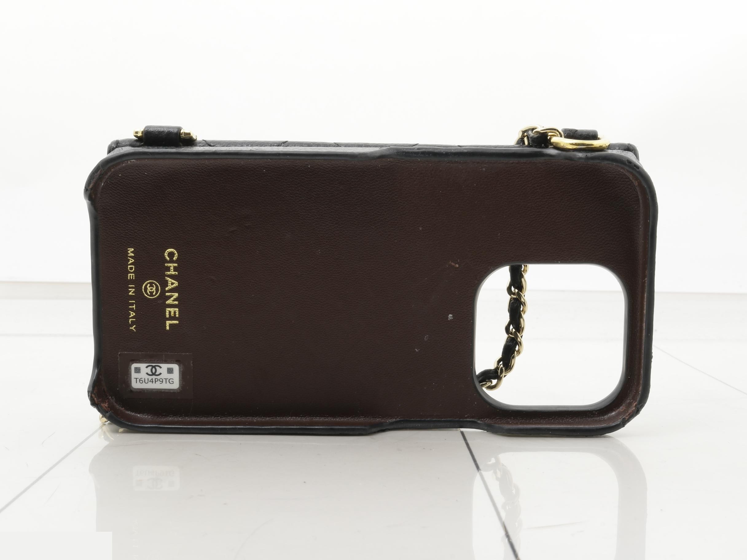 caviar leather Coco Mark chain shoulder phone case (with sticker) — view 2
