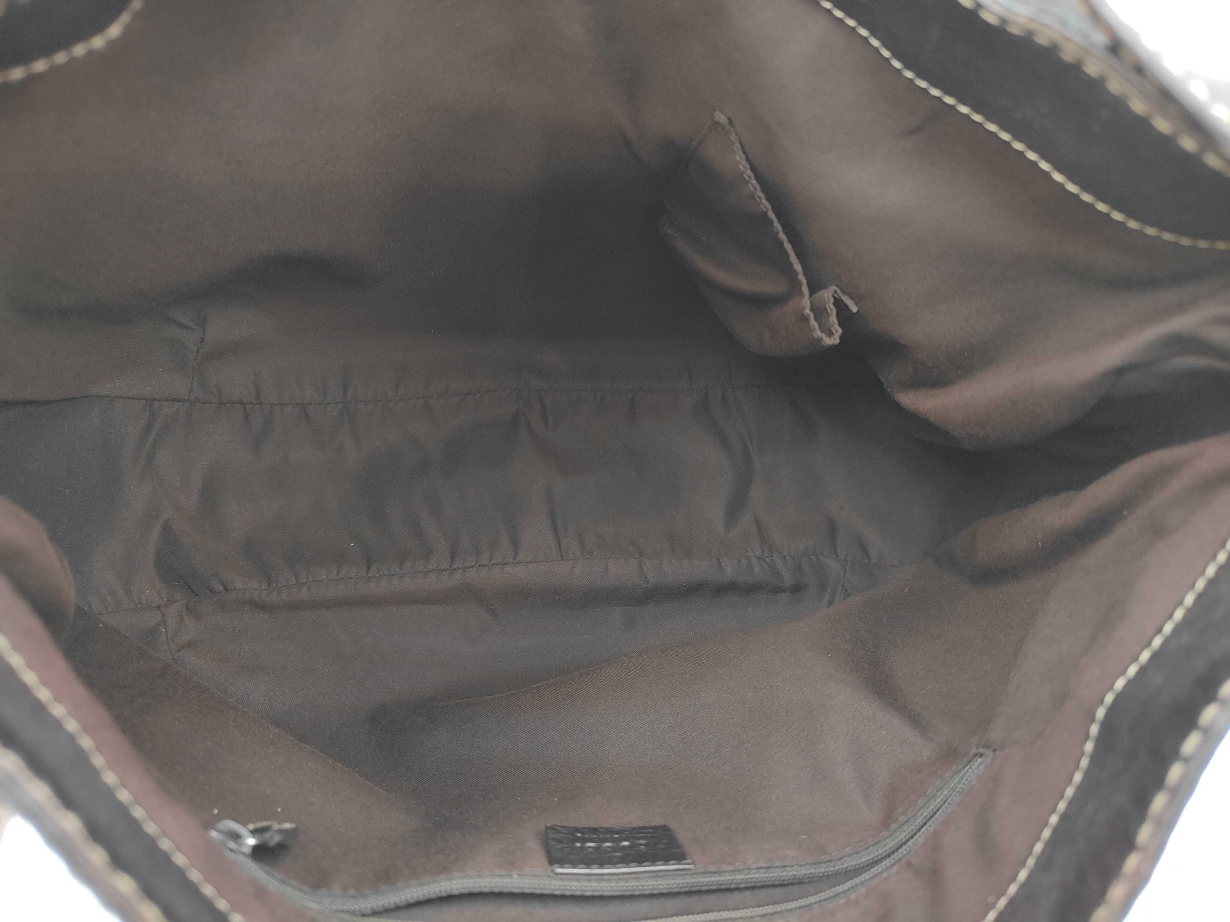 GG Brown Canvas GG Monogram Red and Green Buckle Pumpkin Shoulder Bag Tote Bag — view 8