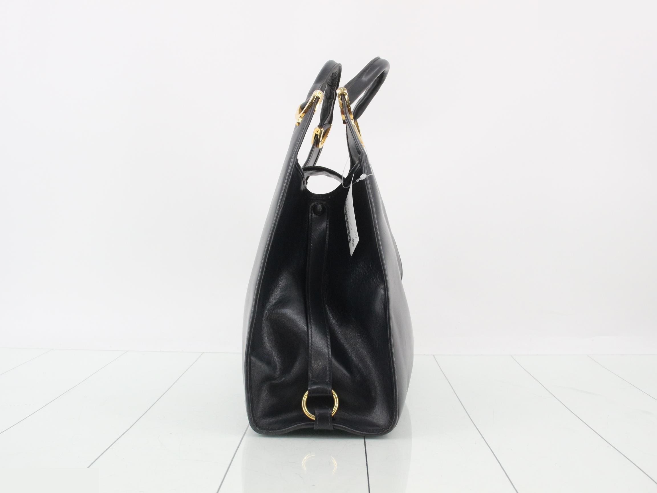 Leather handbag with gold hardware — view 4