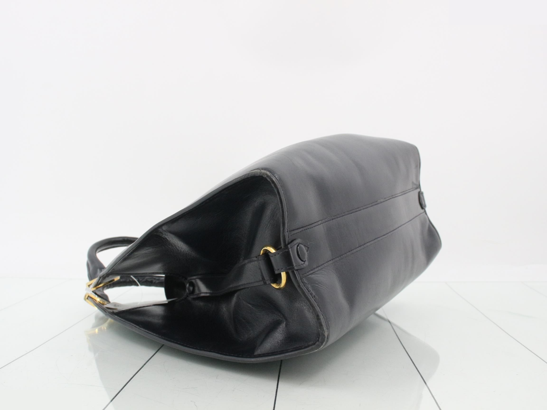 Leather handbag with gold hardware — view 5