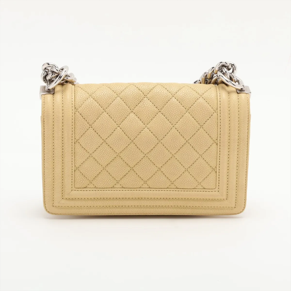Boy Chanel 20 Small Caviar Skin Chain Shoulder Bag, Green, Silver Hardware, 25108456, Serial Number , A67085 — view 2