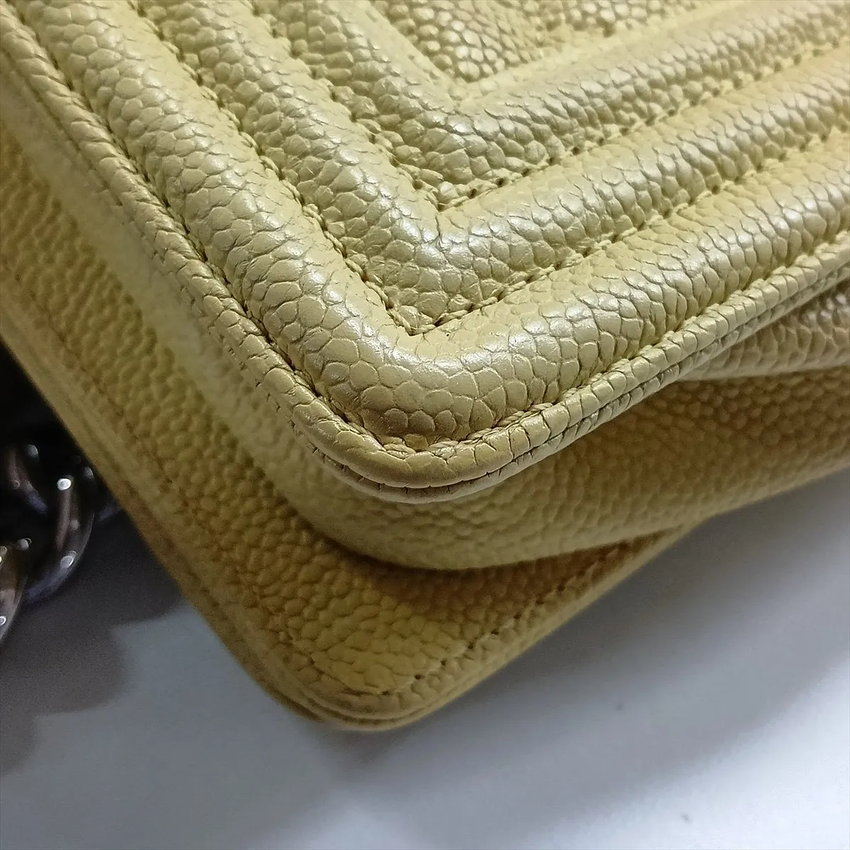 Boy Chanel 20 Small Caviar Skin Chain Shoulder Bag, Green, Silver Hardware, 25108456, Serial Number , A67085 — view 11