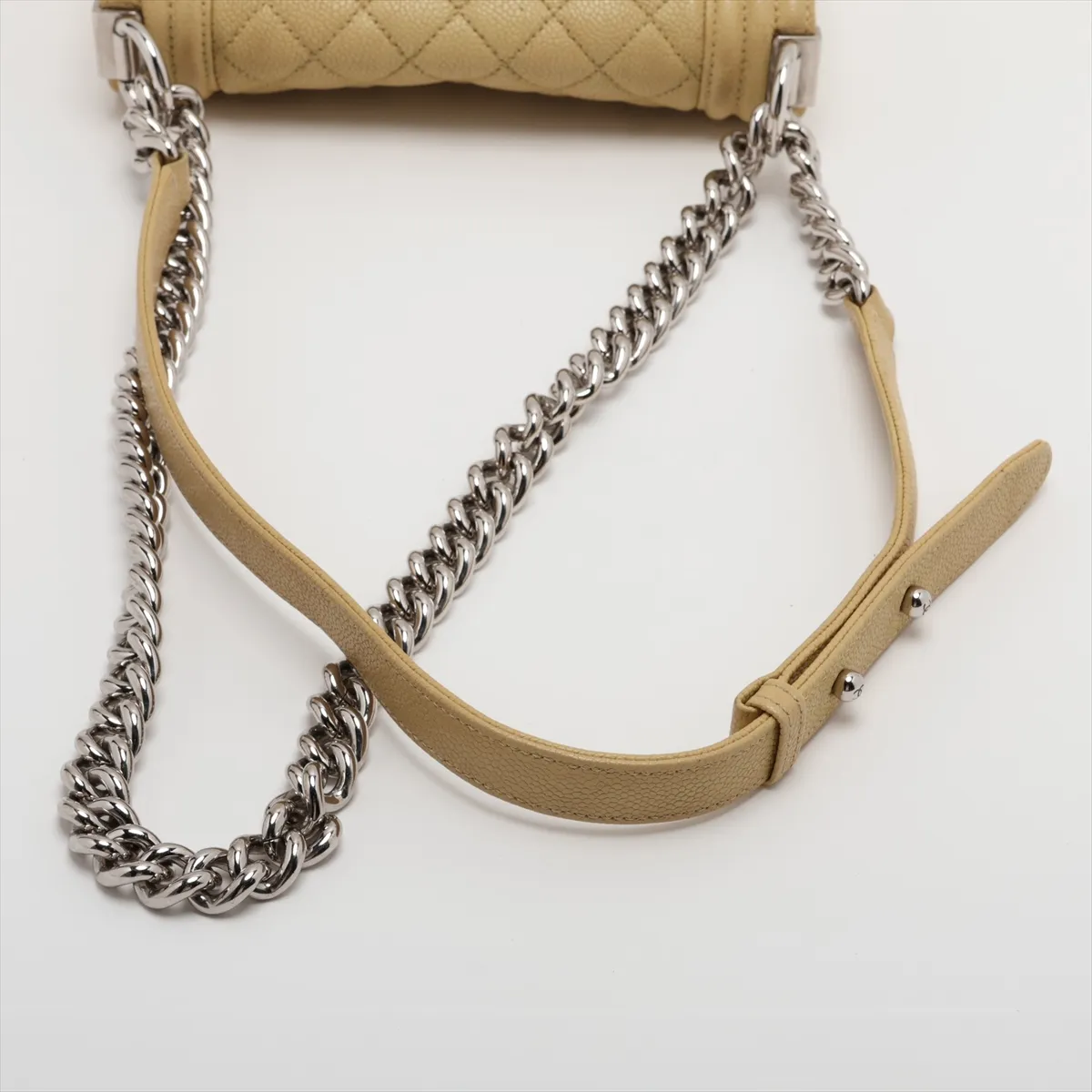 Boy Chanel 20 Small Caviar Skin Chain Shoulder Bag, Green, Silver Hardware, 25108456, Serial Number , A67085 — view 5