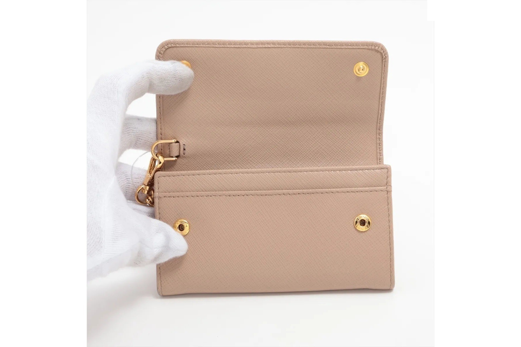 Saffiano leather coin case, coin purse, compact wallet — view 3