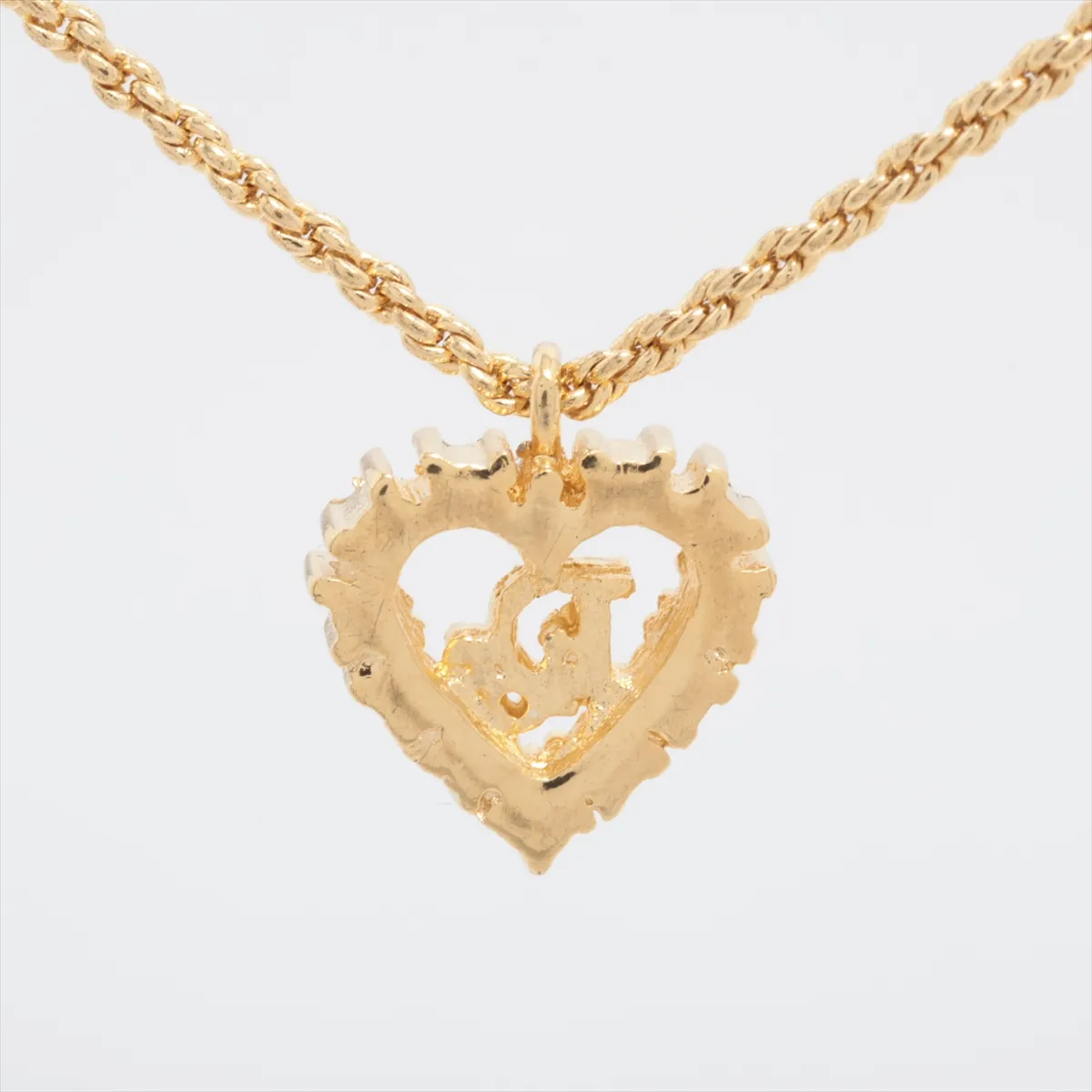 CD Logo Necklace GP x Rhinestone Gold — view 2