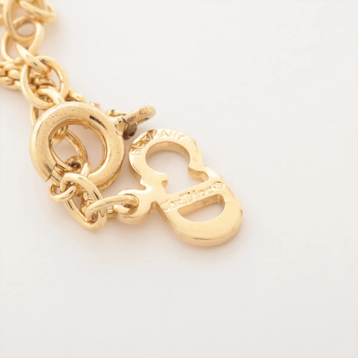 CD Logo Necklace GP x Rhinestone Gold — view 4