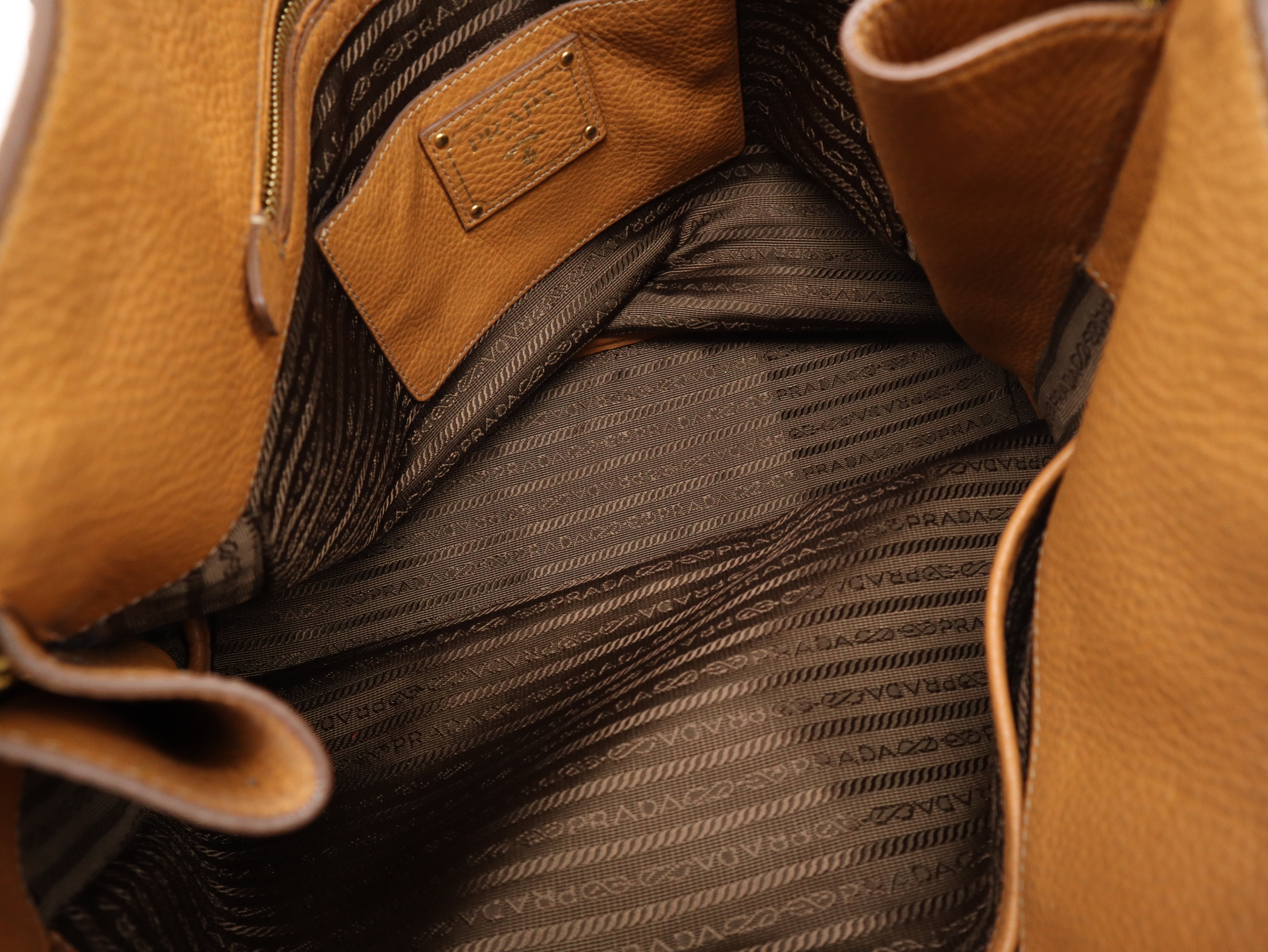 Leather Side-Zip Brown Tote Bag — view 11