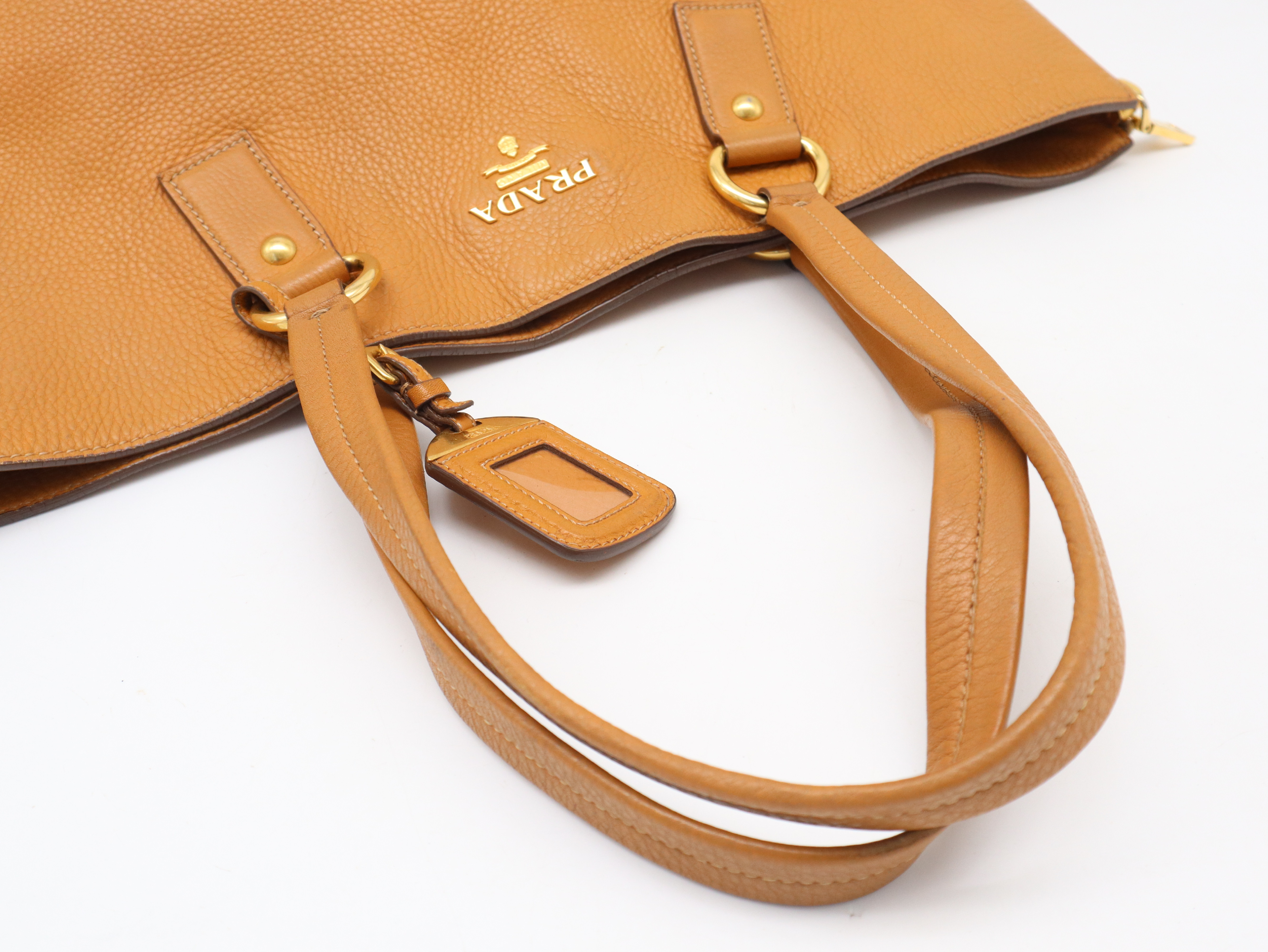 Leather Side-Zip Brown Tote Bag — view 6