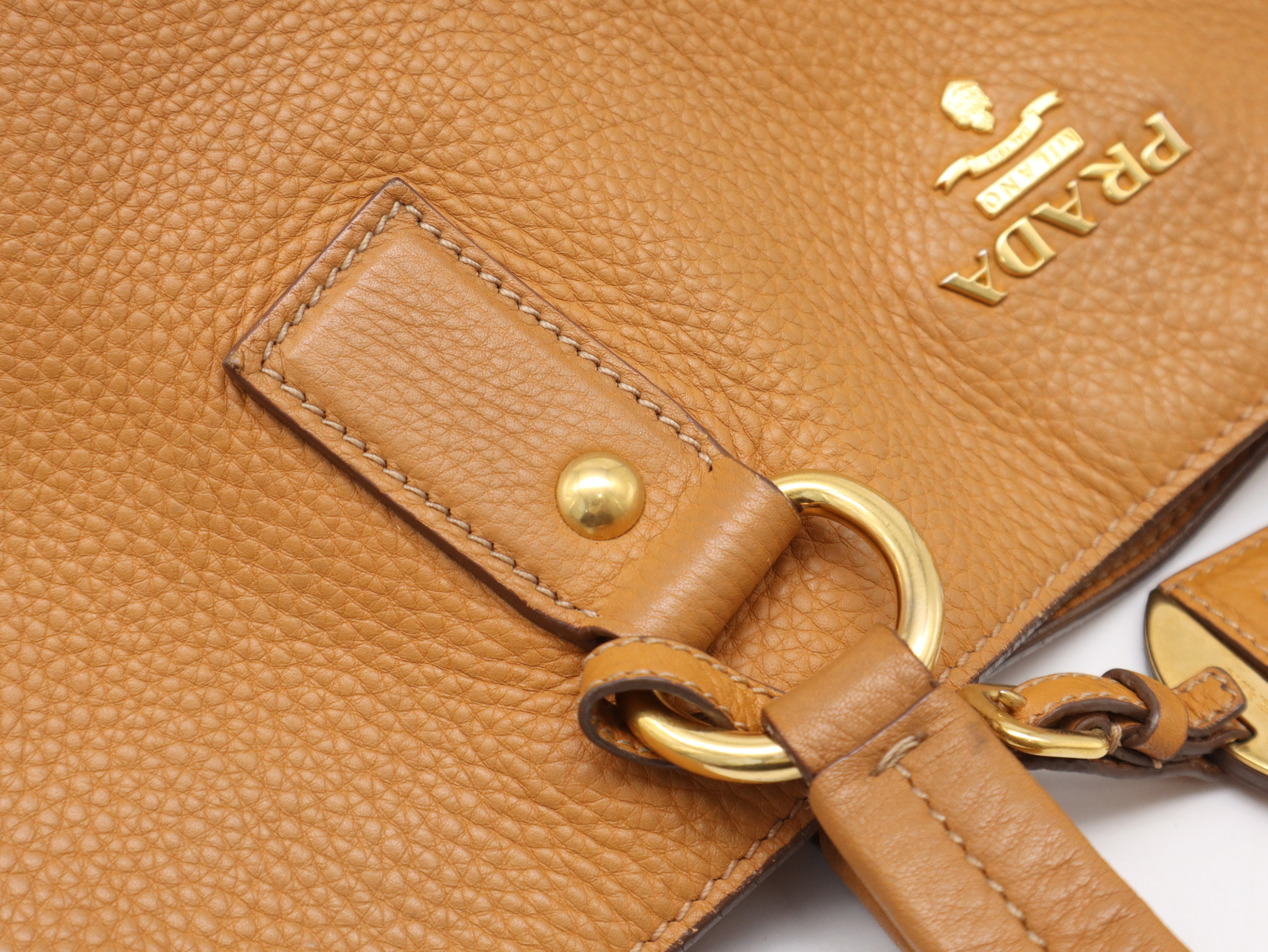 Leather Side-Zip Brown Tote Bag — view 7