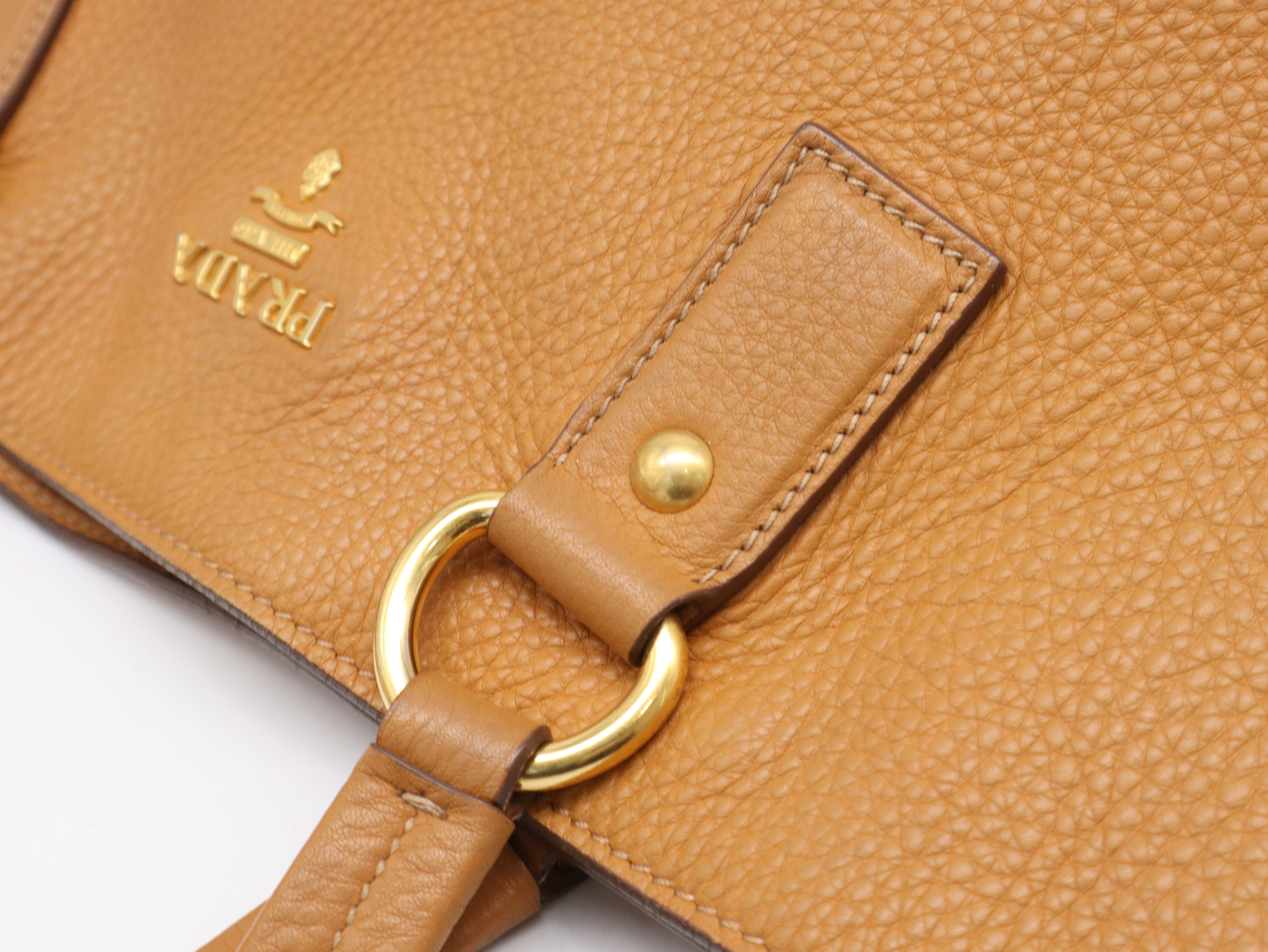 Leather Side-Zip Brown Tote Bag — view 8
