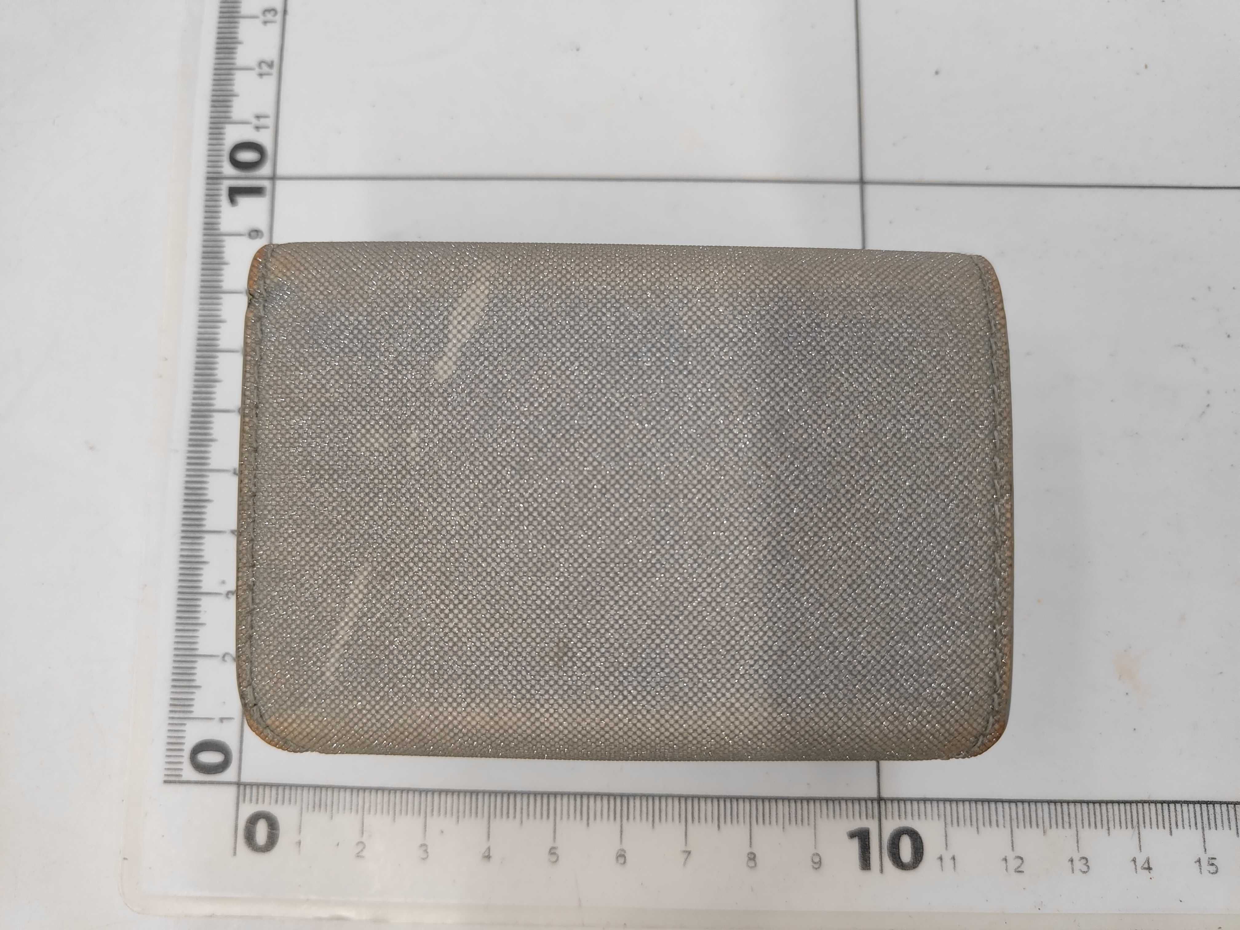 Tri-fold Wallet Leather Gray Glitter Wallet — view 2