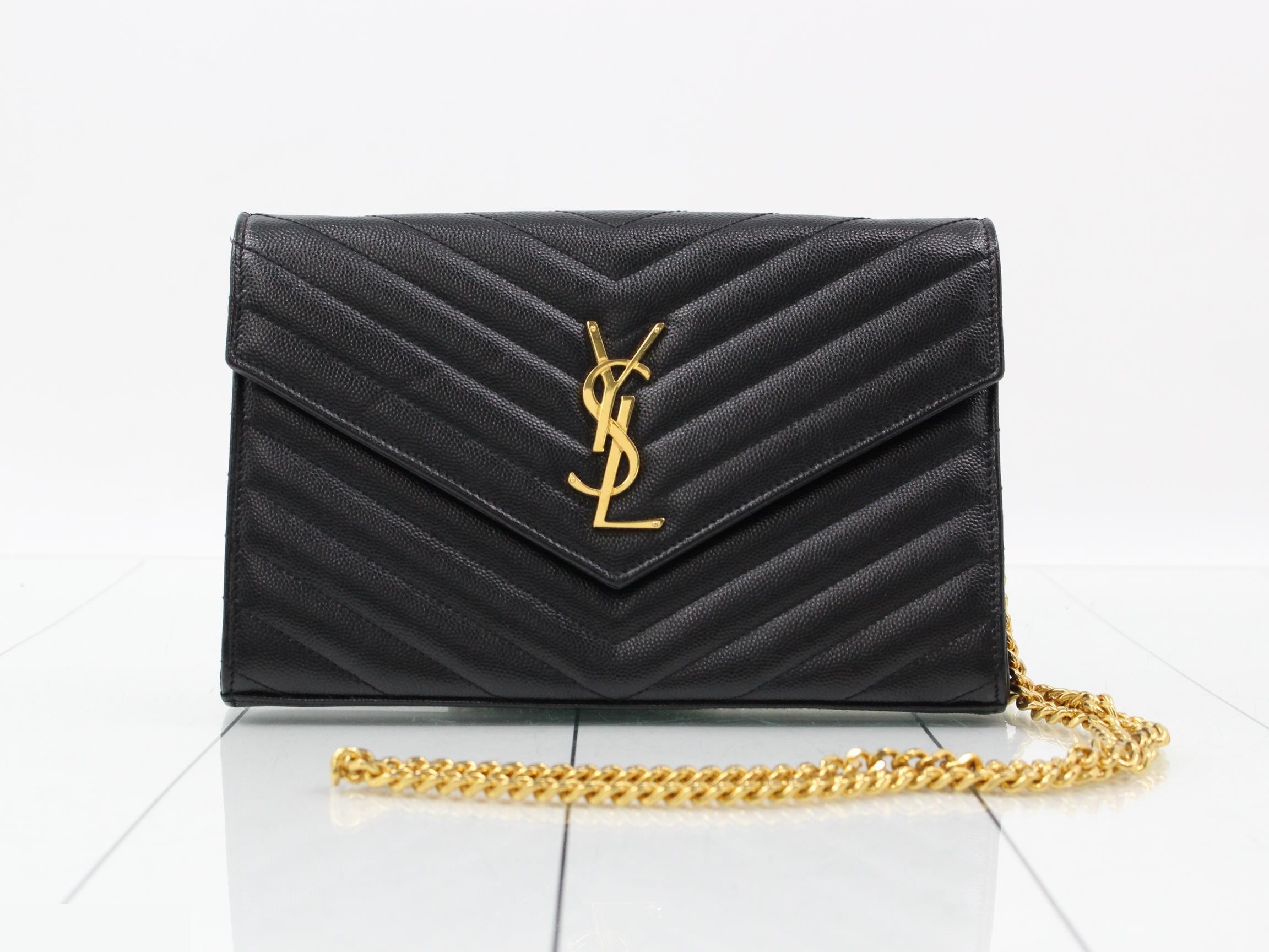 Leather Chain Wallet, Black