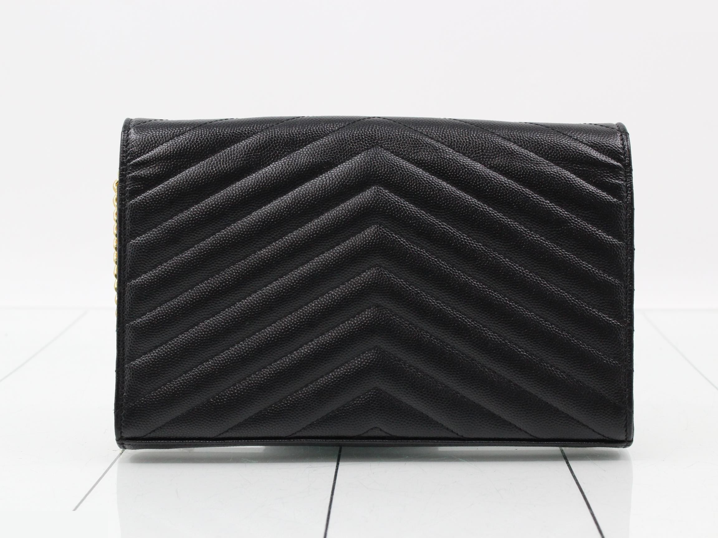 Leather Chain Wallet, Black — view 2