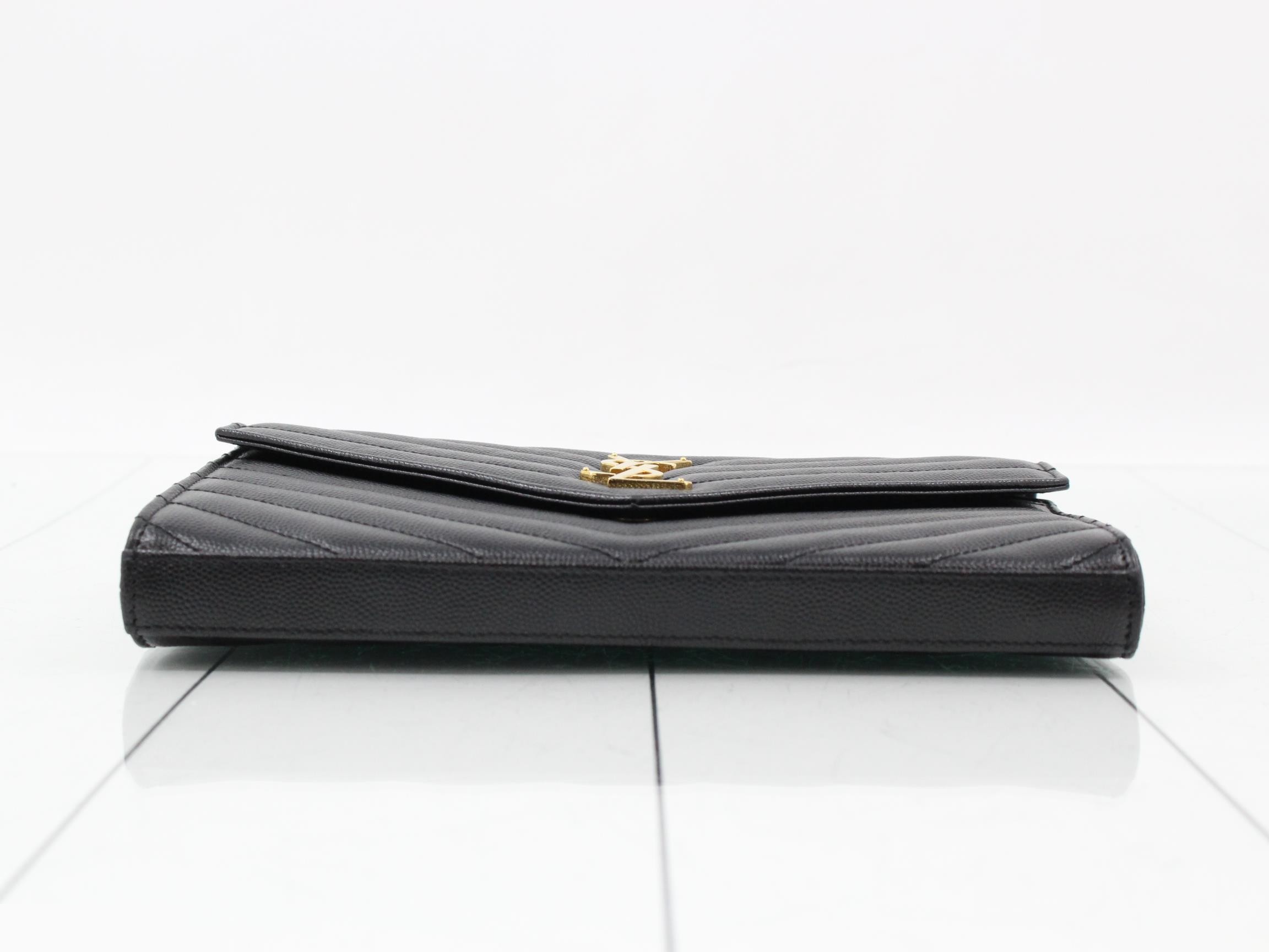 Leather Chain Wallet, Black — view 3