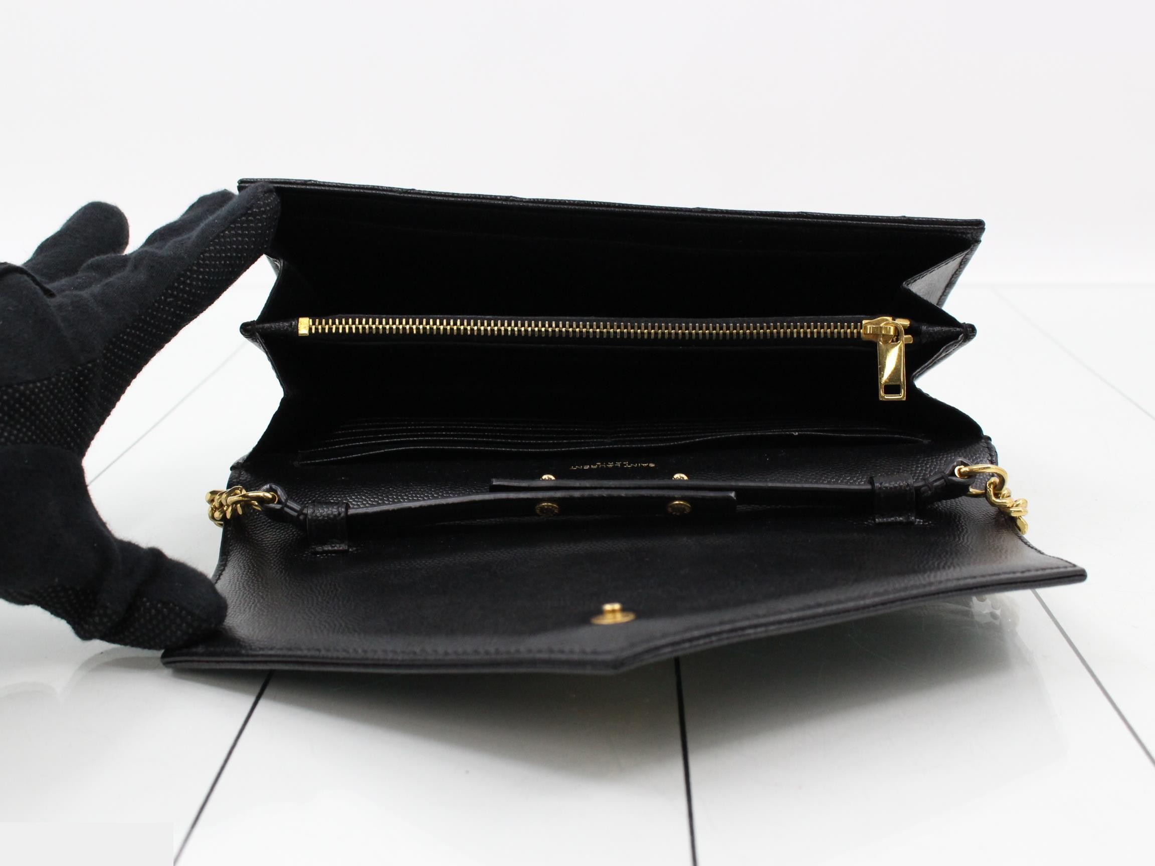 Leather Chain Wallet, Black — view 4