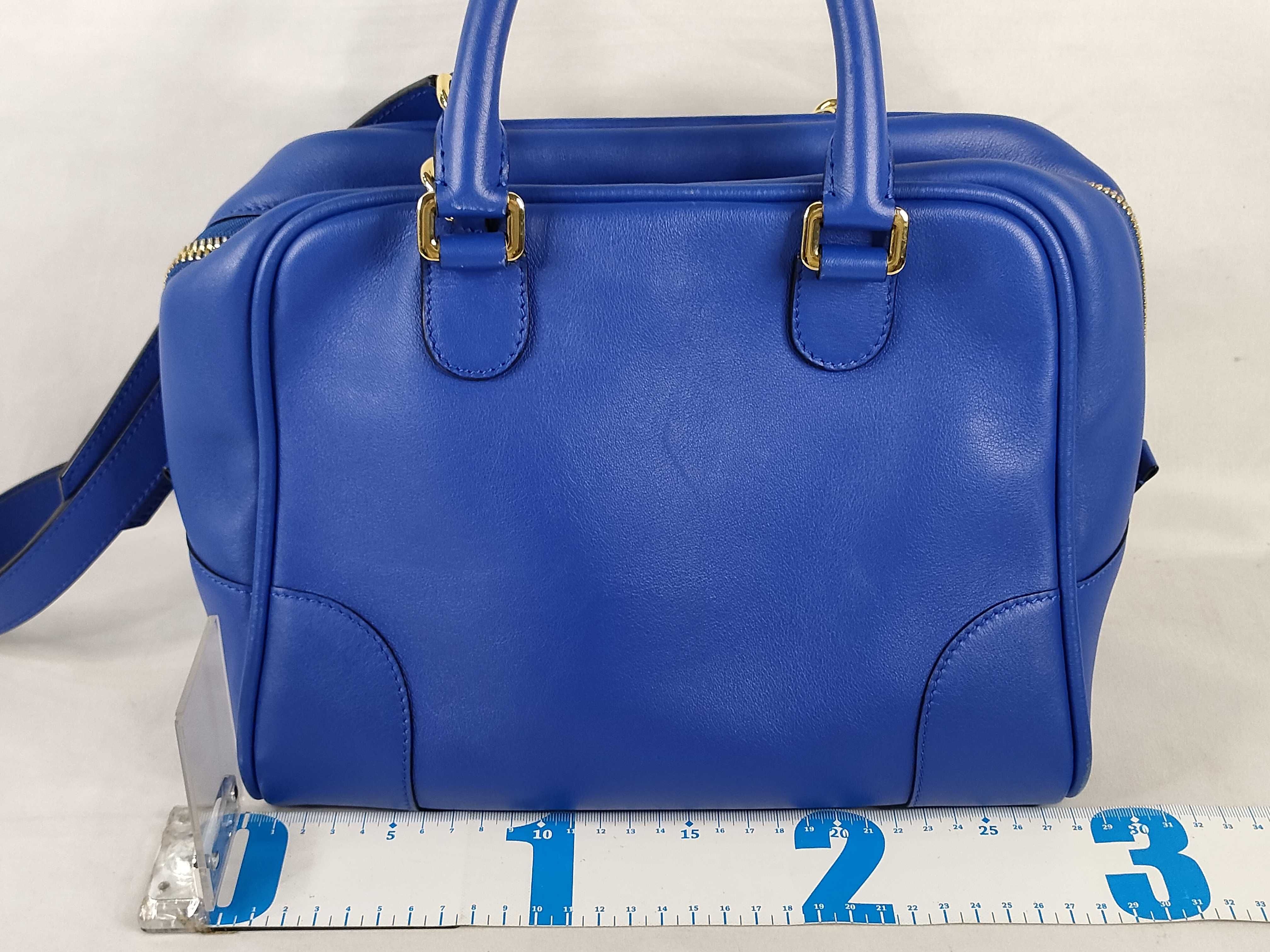 Amazona Leather Bag, Blue Handbag — view 2
