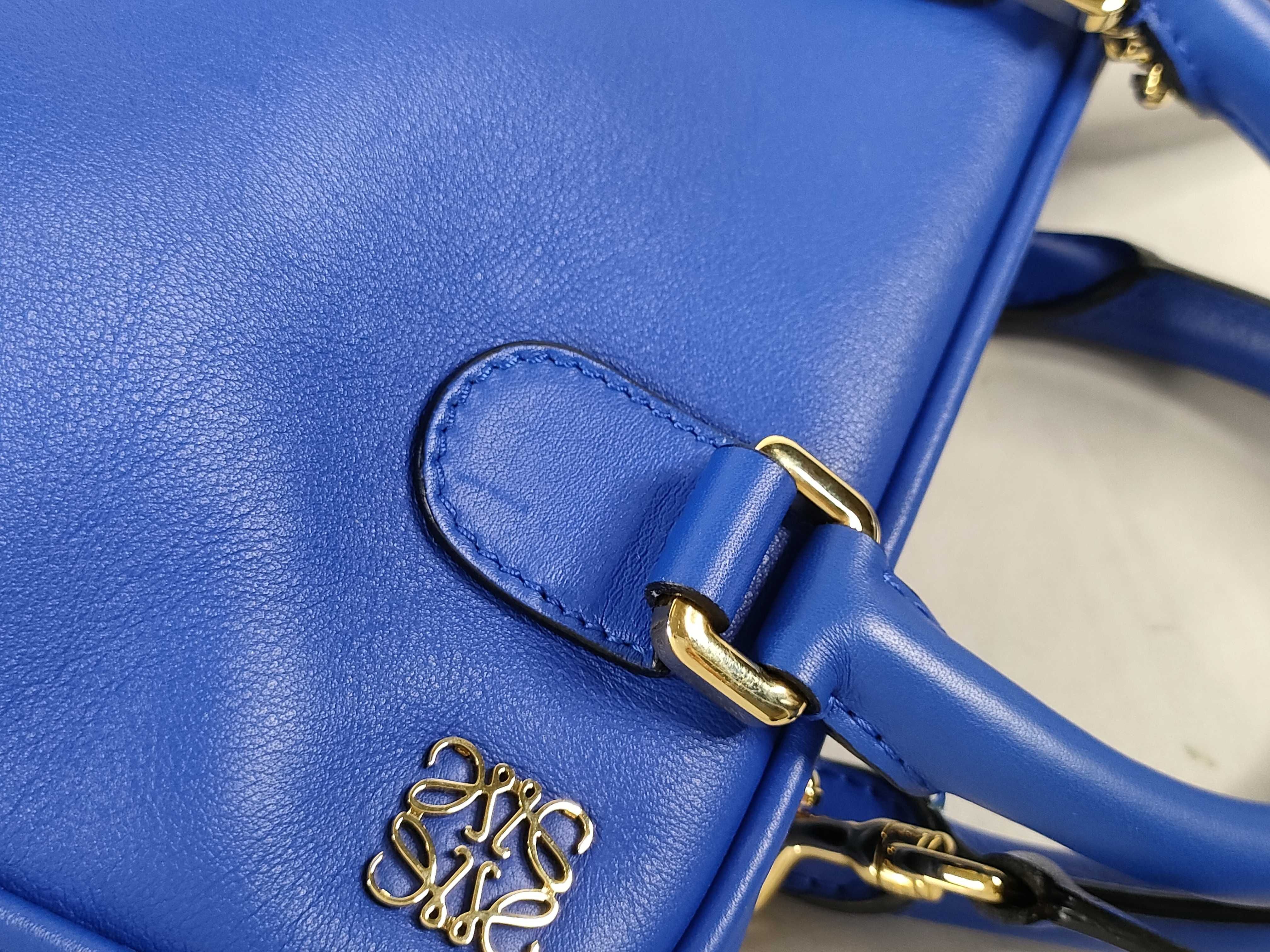 Amazona Leather Bag, Blue Handbag — view 5
