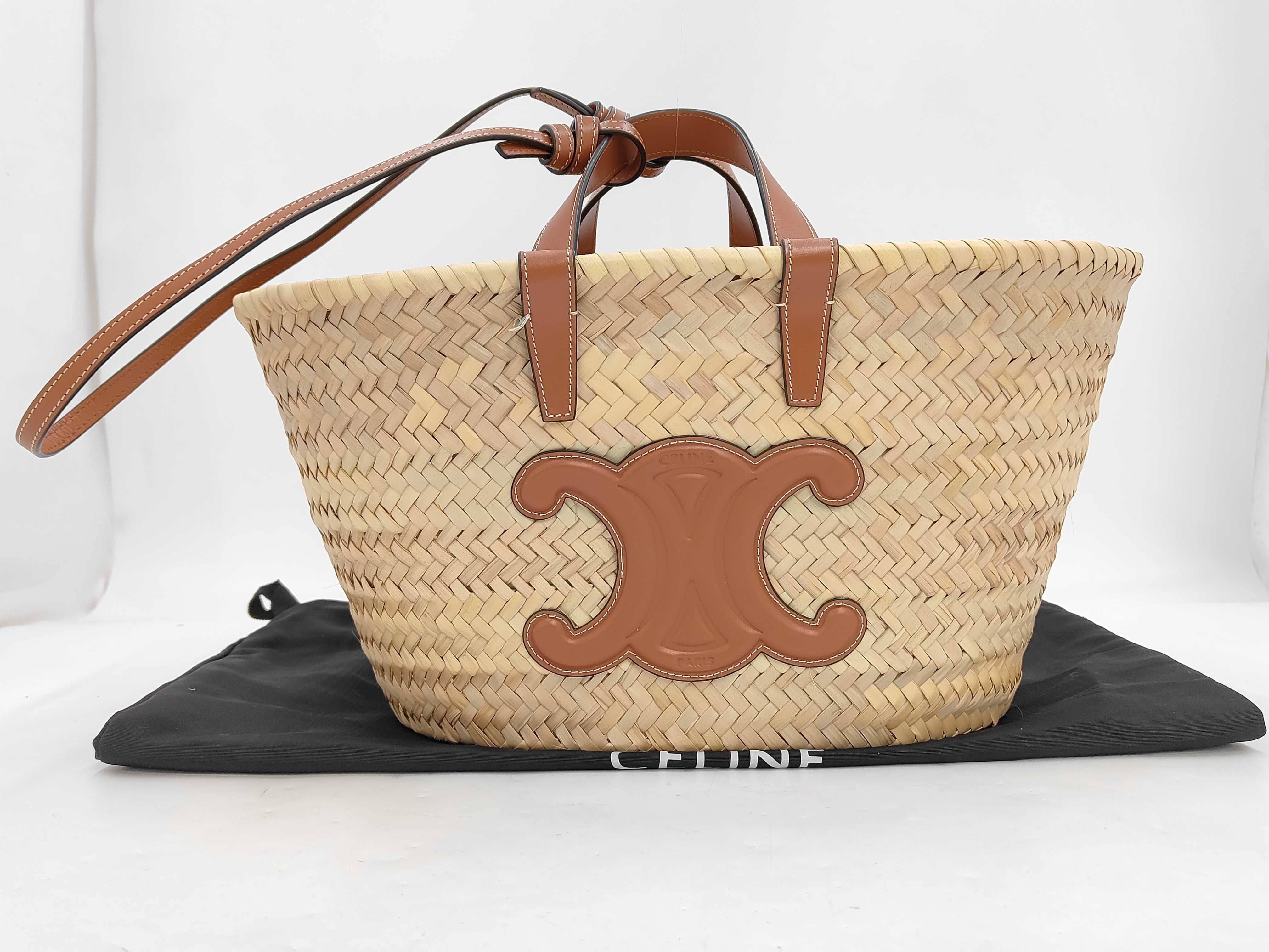 Triomphe Raffia Basket Bag