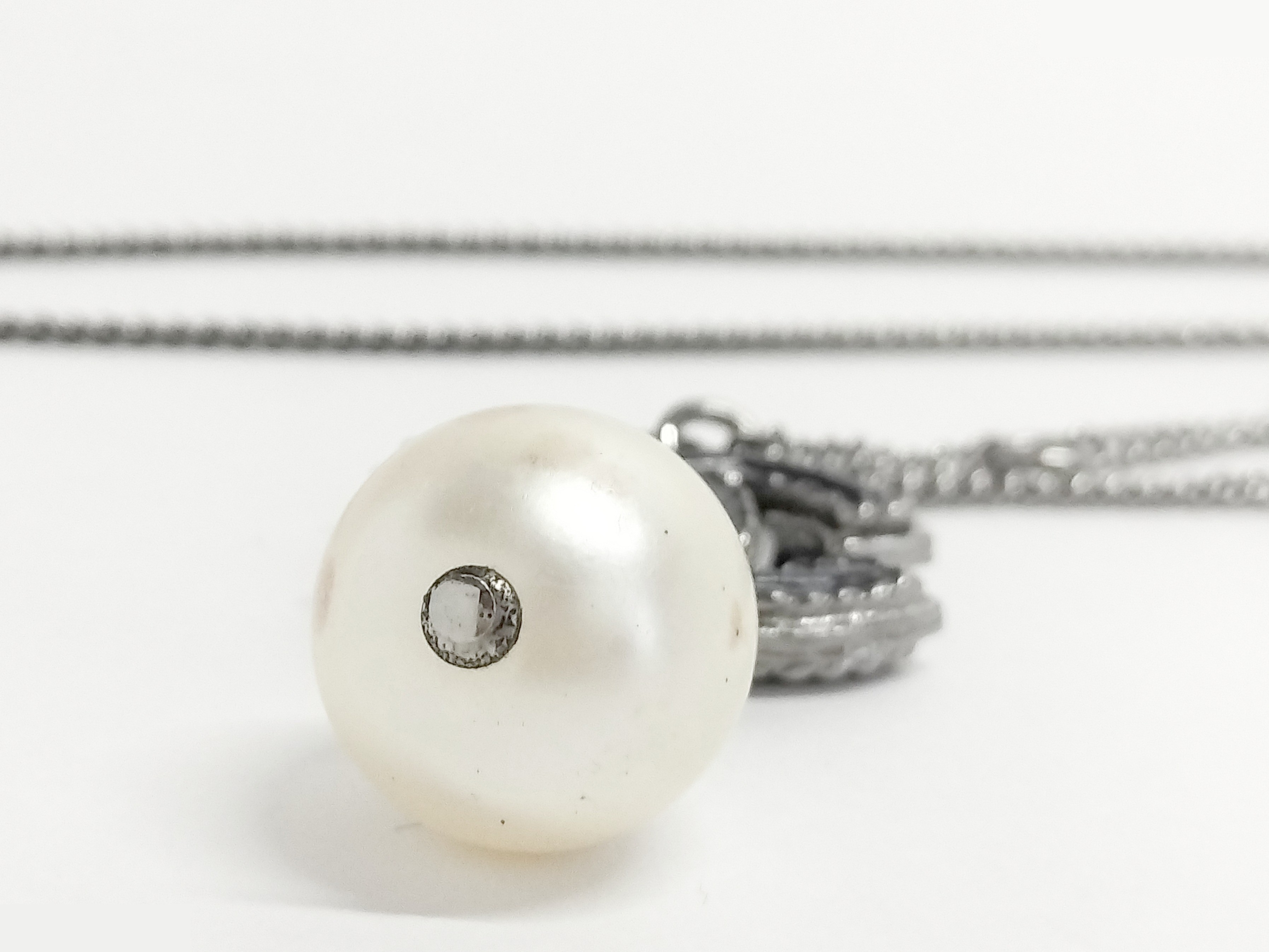 Coco F Pearl Silver Necklace, Chain approx. 60cm — view 7