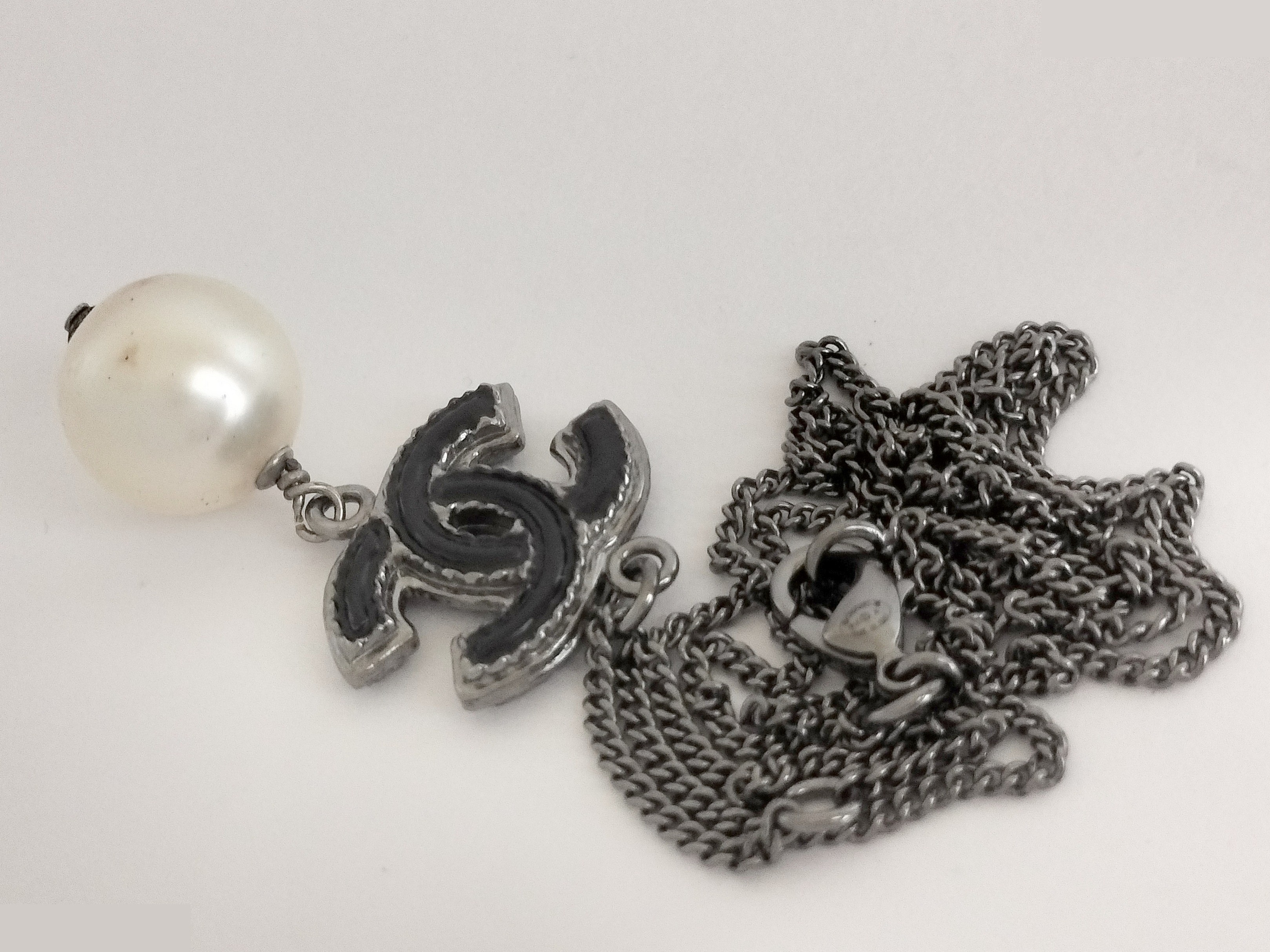 Coco F Pearl Silver Necklace, Chain approx. 60cm — view 8