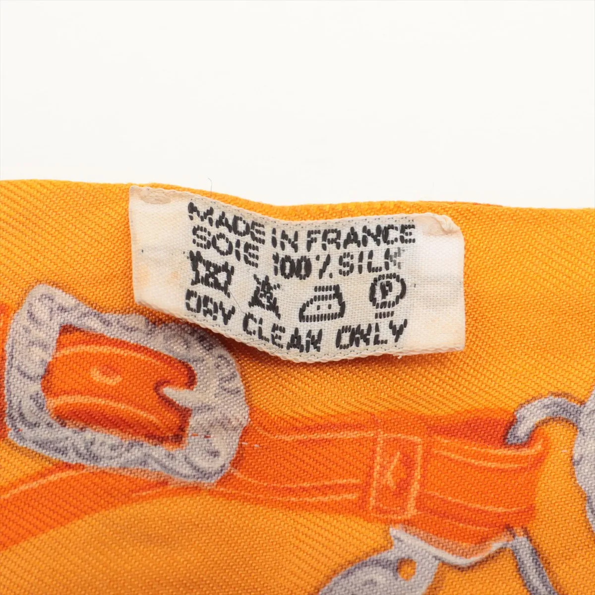 Twilly BRIDES de GALA Ceremonial Bridle Scarf, Silk, Orange, with wear, — view 4