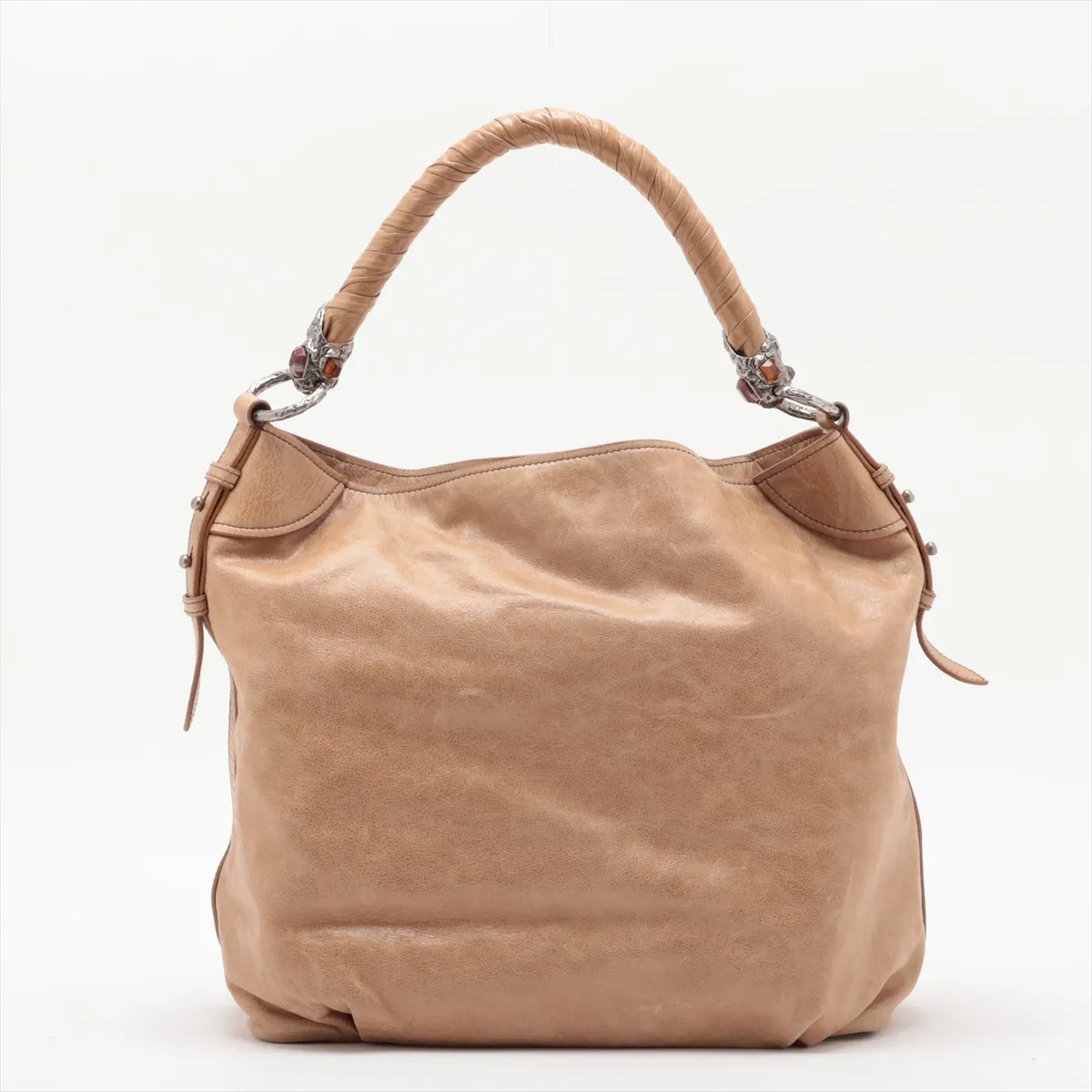 Leather 2-Way Shoulder Bag, Brown — view 2