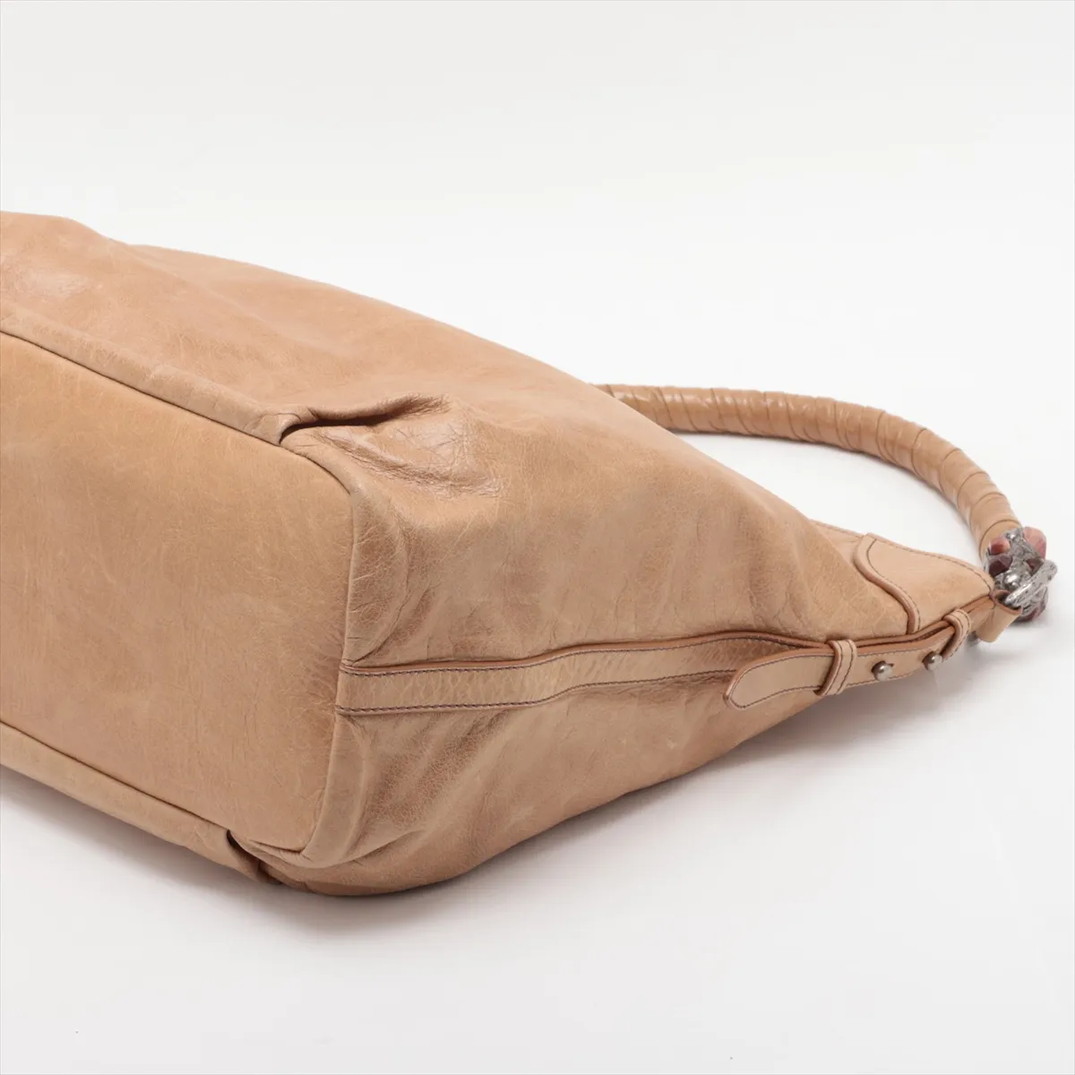 Leather 2-Way Shoulder Bag, Brown — view 3