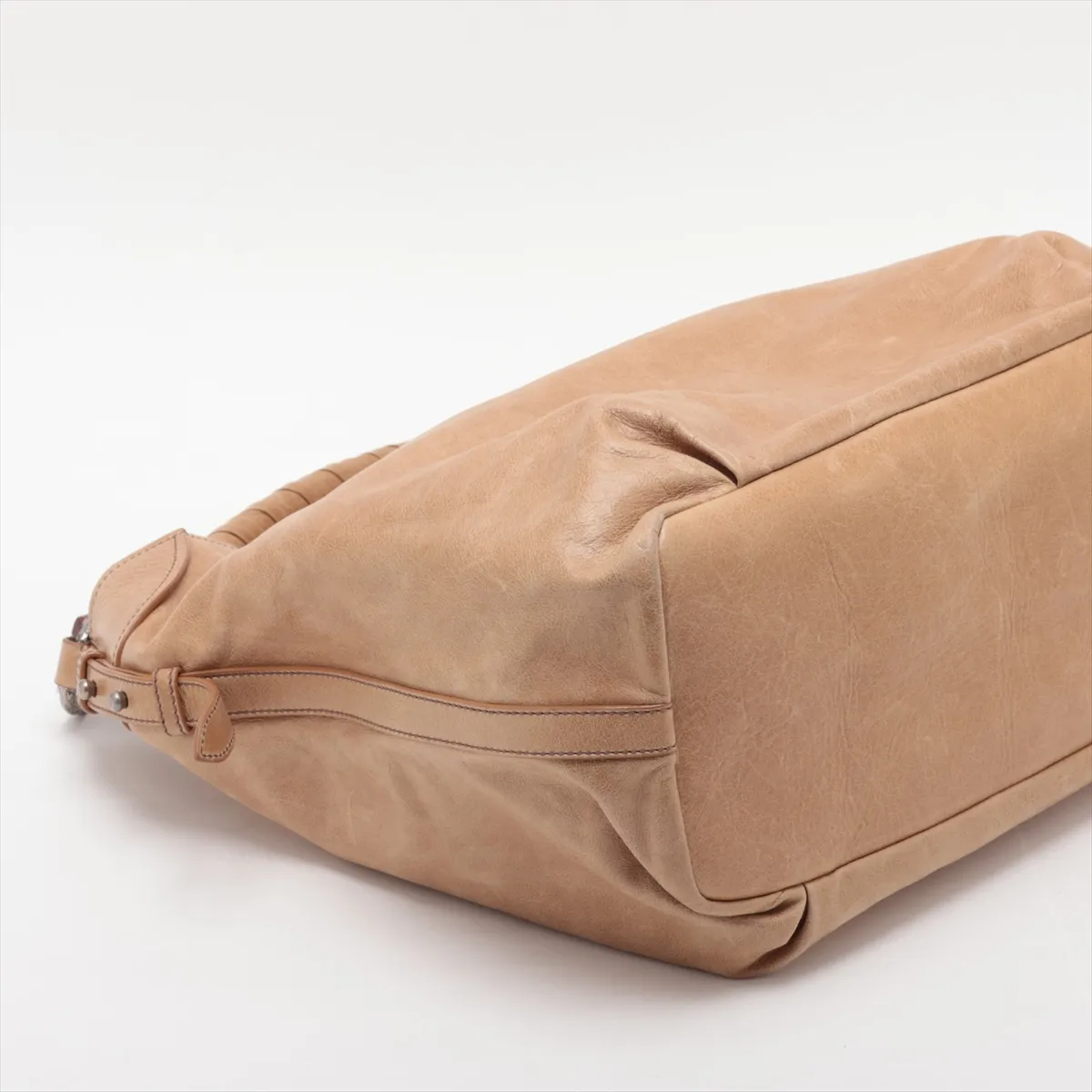 Leather 2-Way Shoulder Bag, Brown — view 4