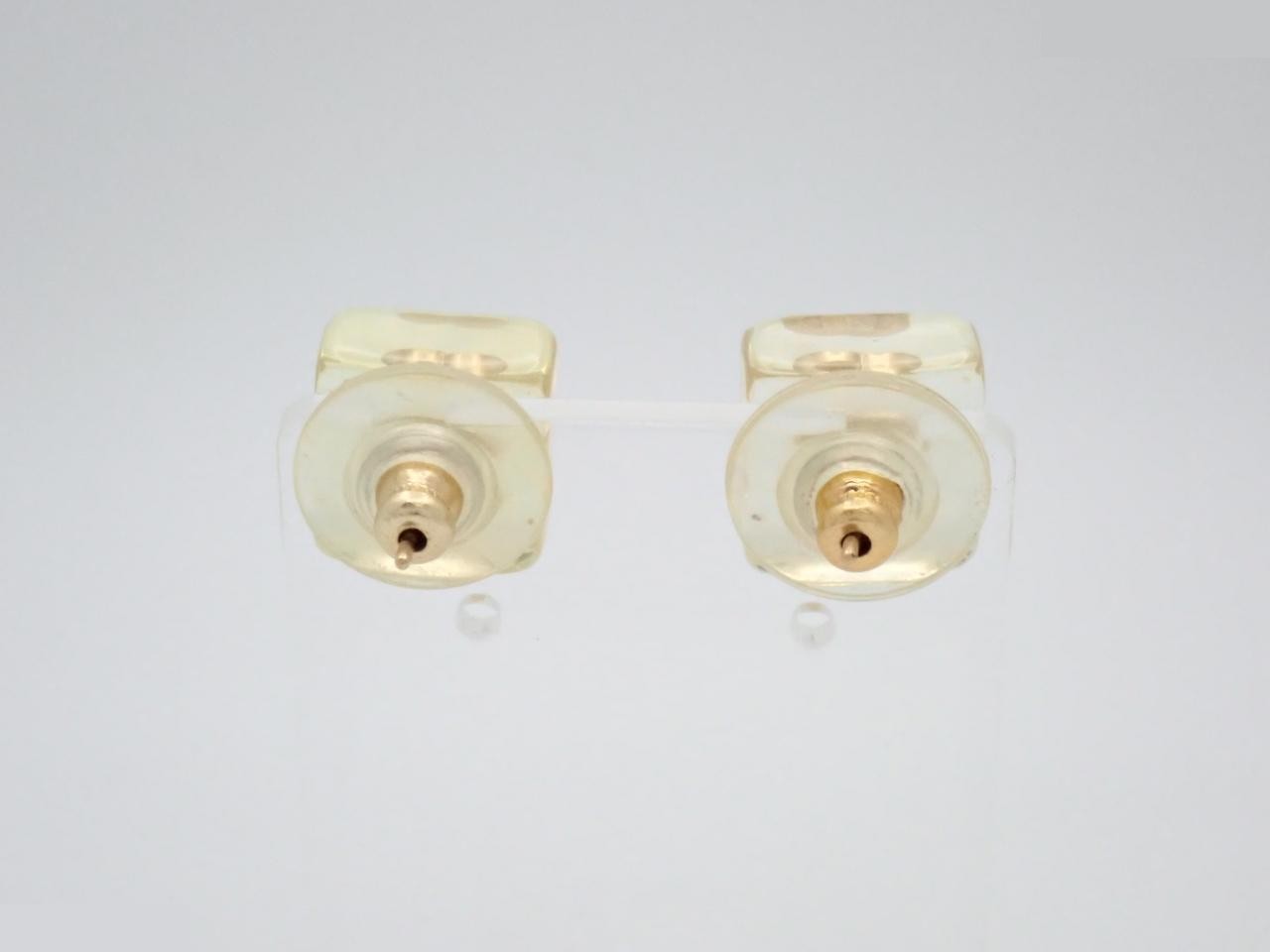 Clear Cube Coco Mark Earrings, Clear Yellow — view 2