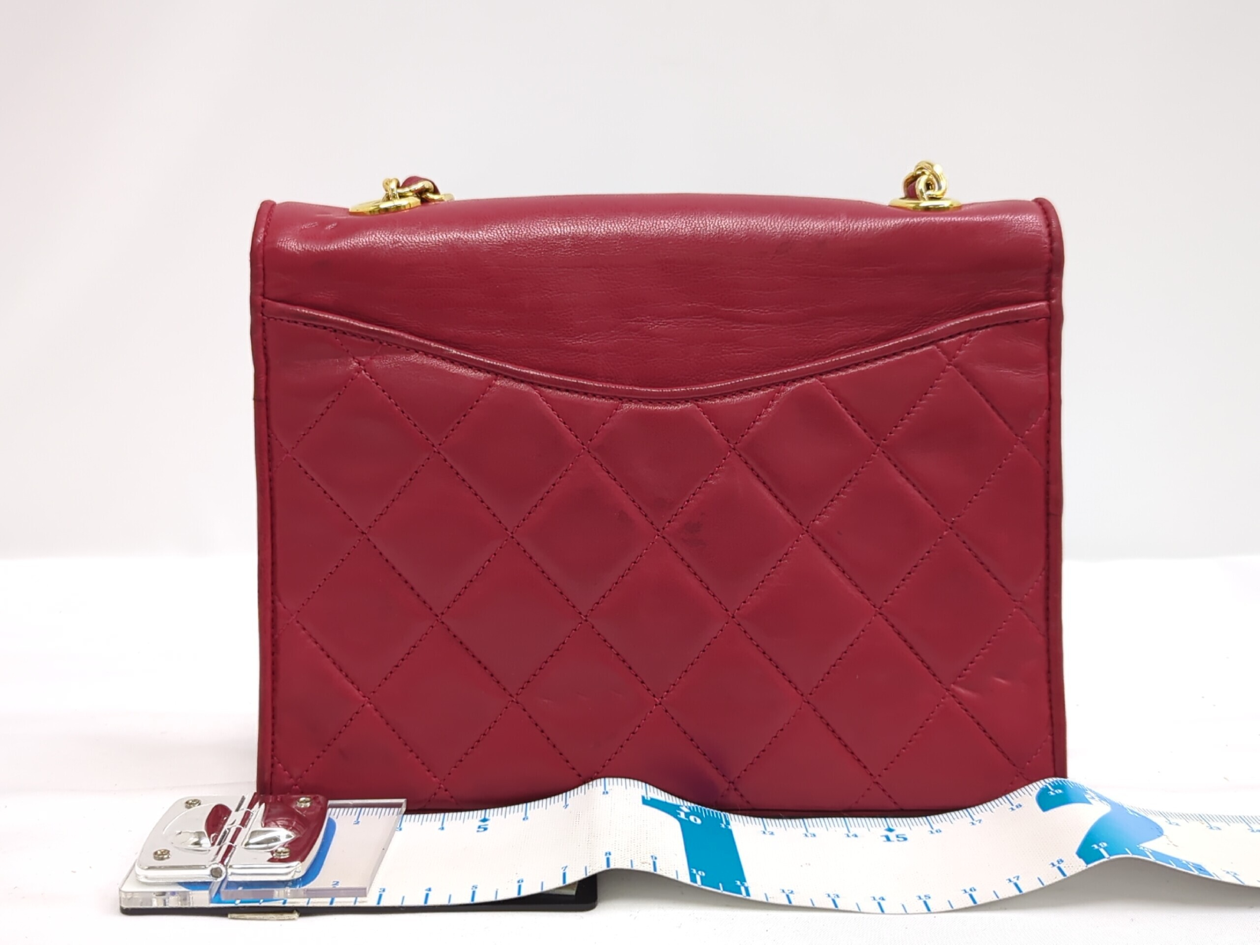 Lambskin Chain Shoulder Bag, Red, Series 1 — view 2