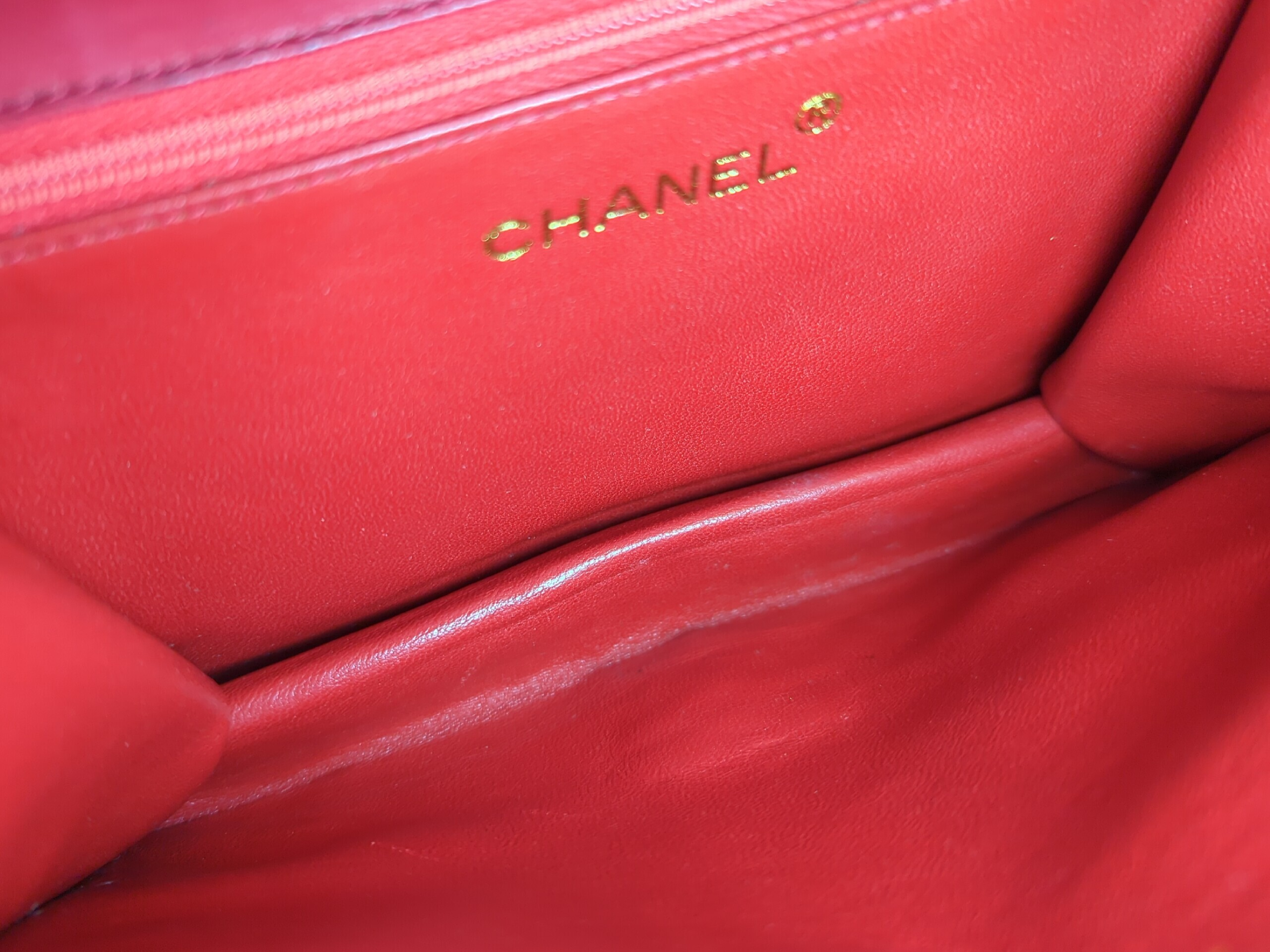 Lambskin Chain Shoulder Bag, Red, Series 1 — view 11