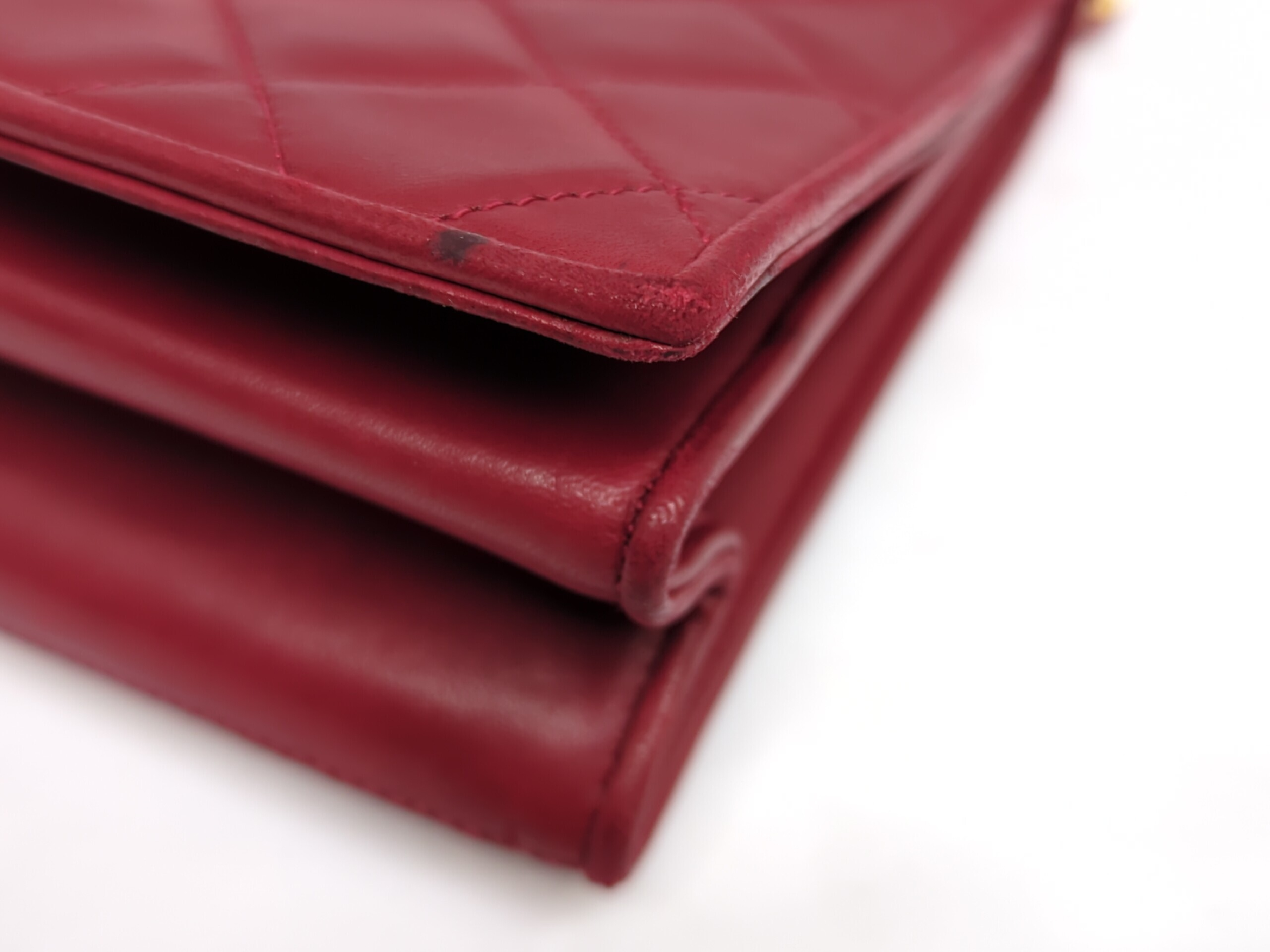Lambskin Chain Shoulder Bag, Red, Series 1 — view 3