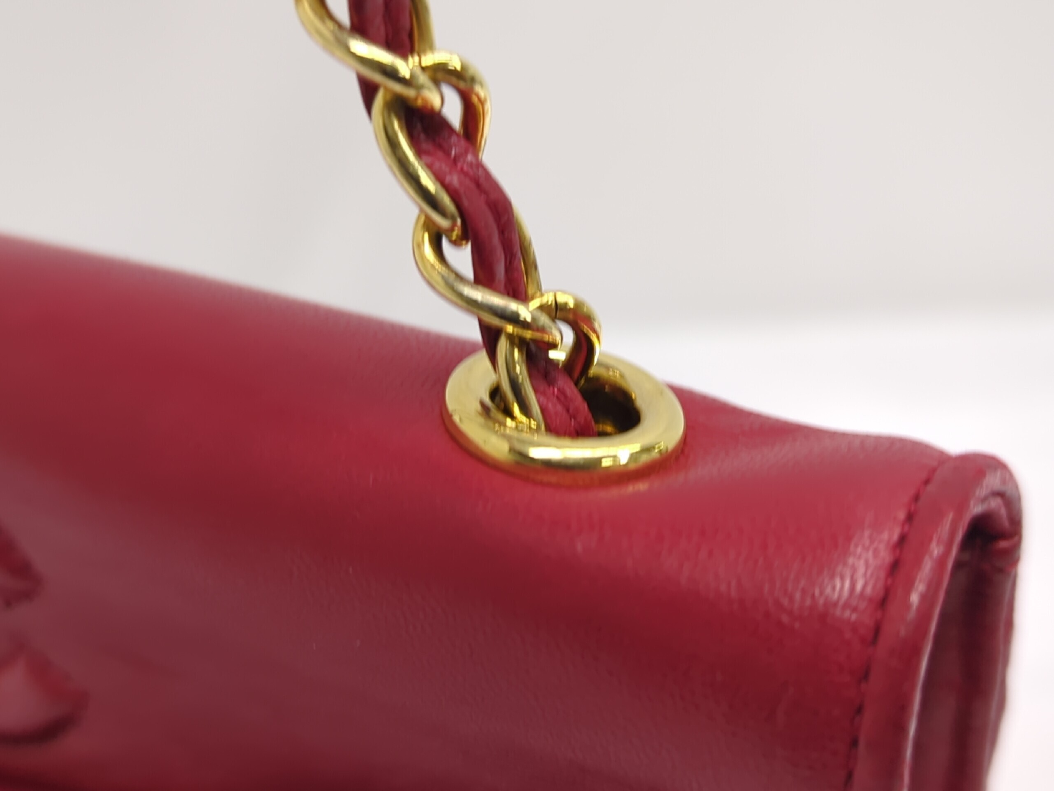 Lambskin Chain Shoulder Bag, Red, Series 1 — view 10