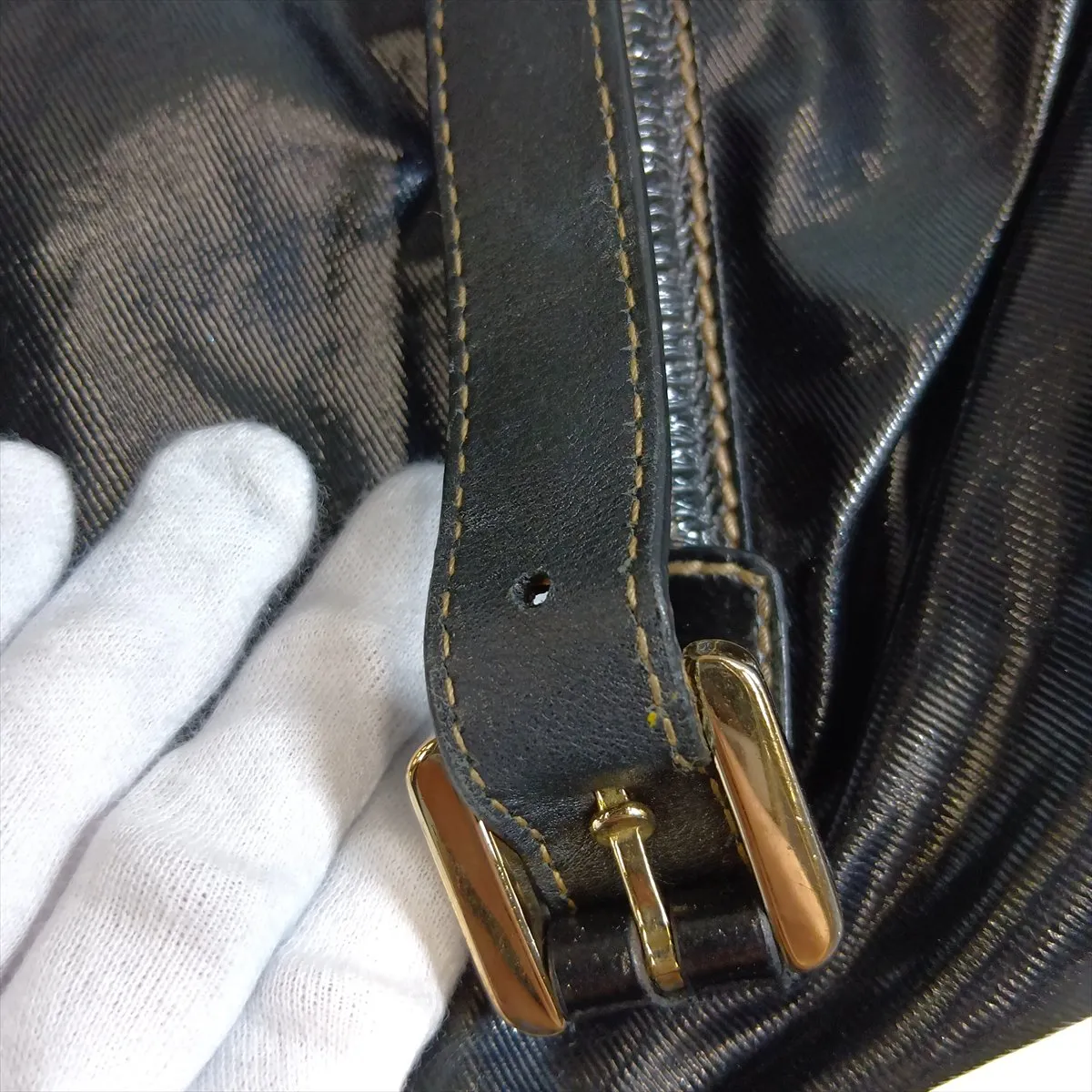 Interlocking G Patent Leather Handbag, Black, 170010 — view 11