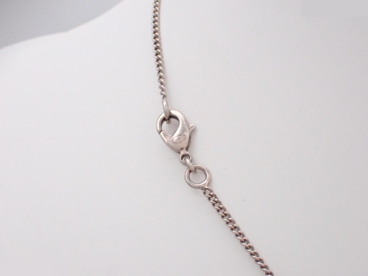 Necklace with Coco Mark design, rhinestones, silver, chain approximately 44cm — view 2
