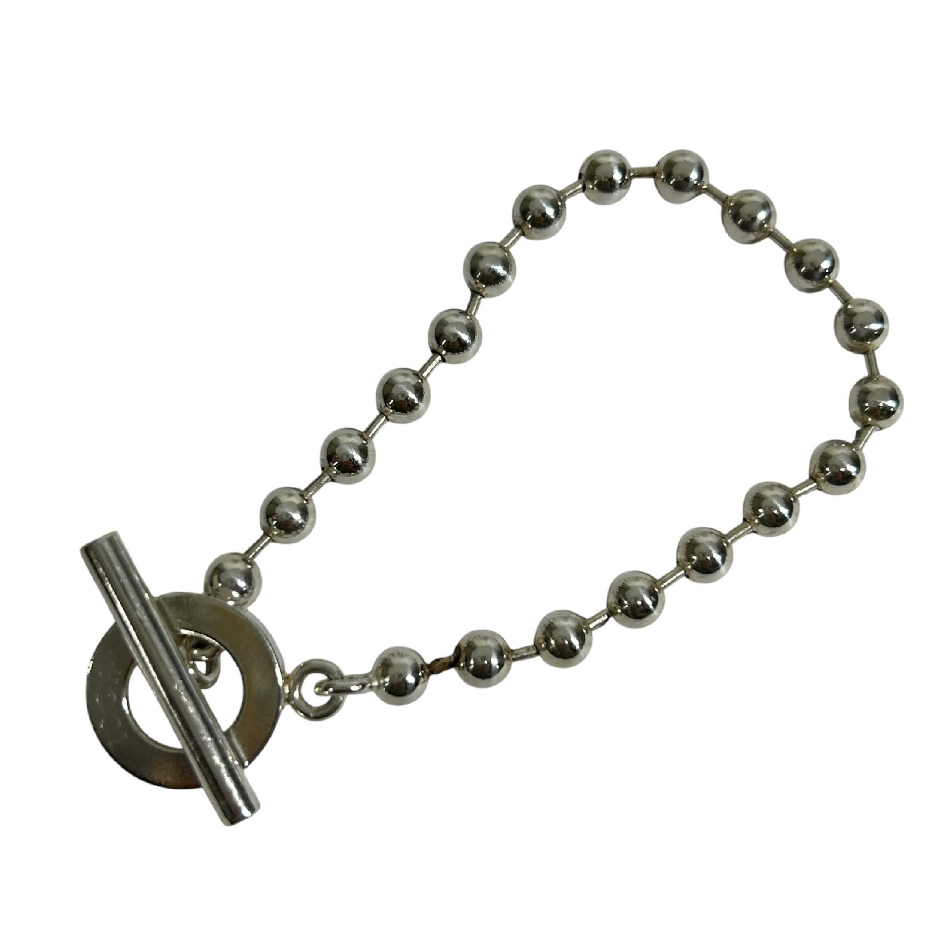 bracelet, toggle closure, ball chain, sterling silver (925), total length 18cm, size 17, bangle chain, with dust bag. — view 2