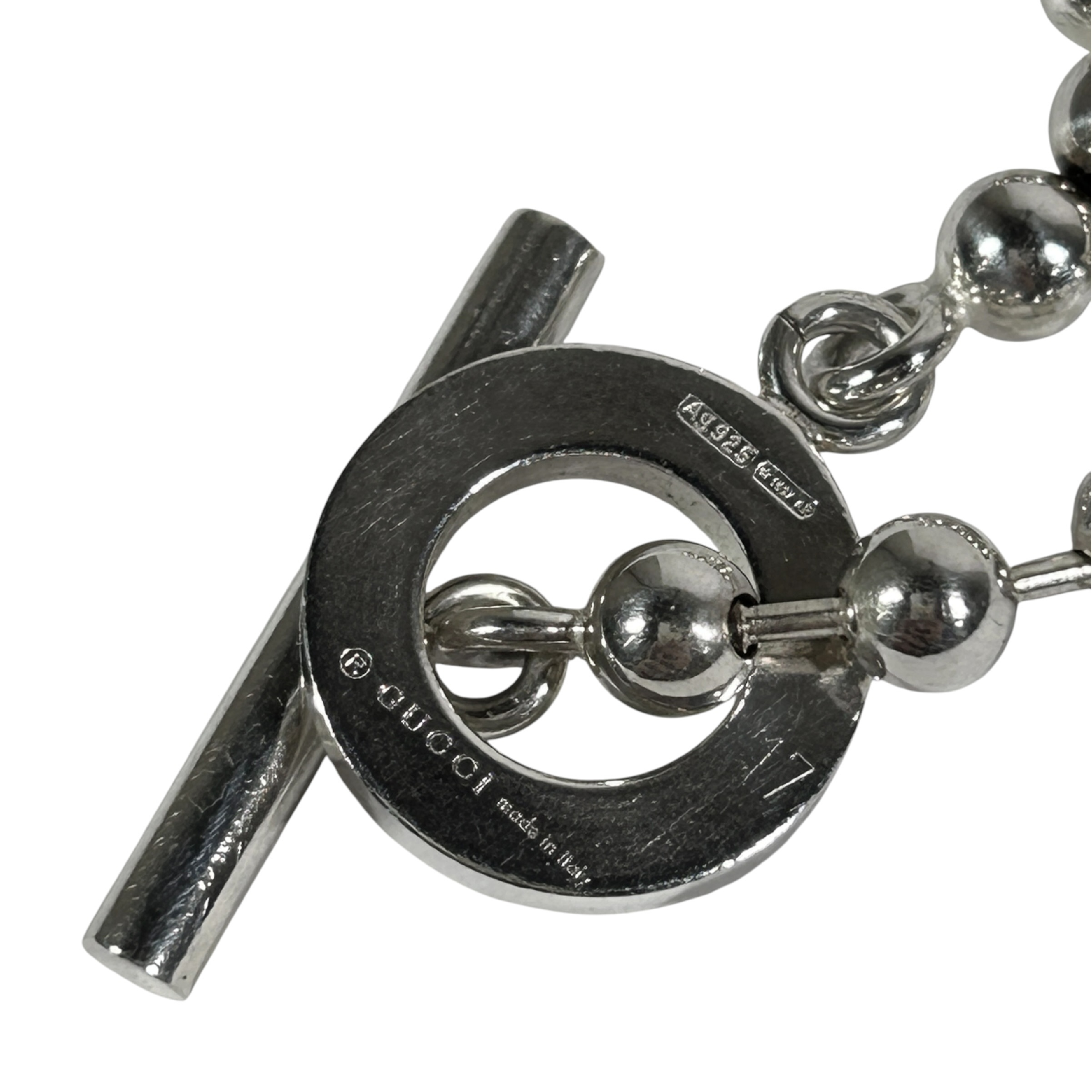 bracelet, toggle closure, ball chain, sterling silver (925), total length 18cm, size 17, bangle chain, with dust bag. — view 4