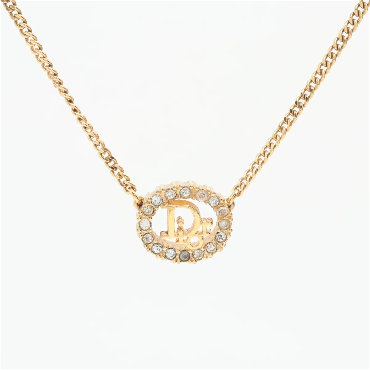 Logo Necklace GP x Rhinestone Gold — view 2