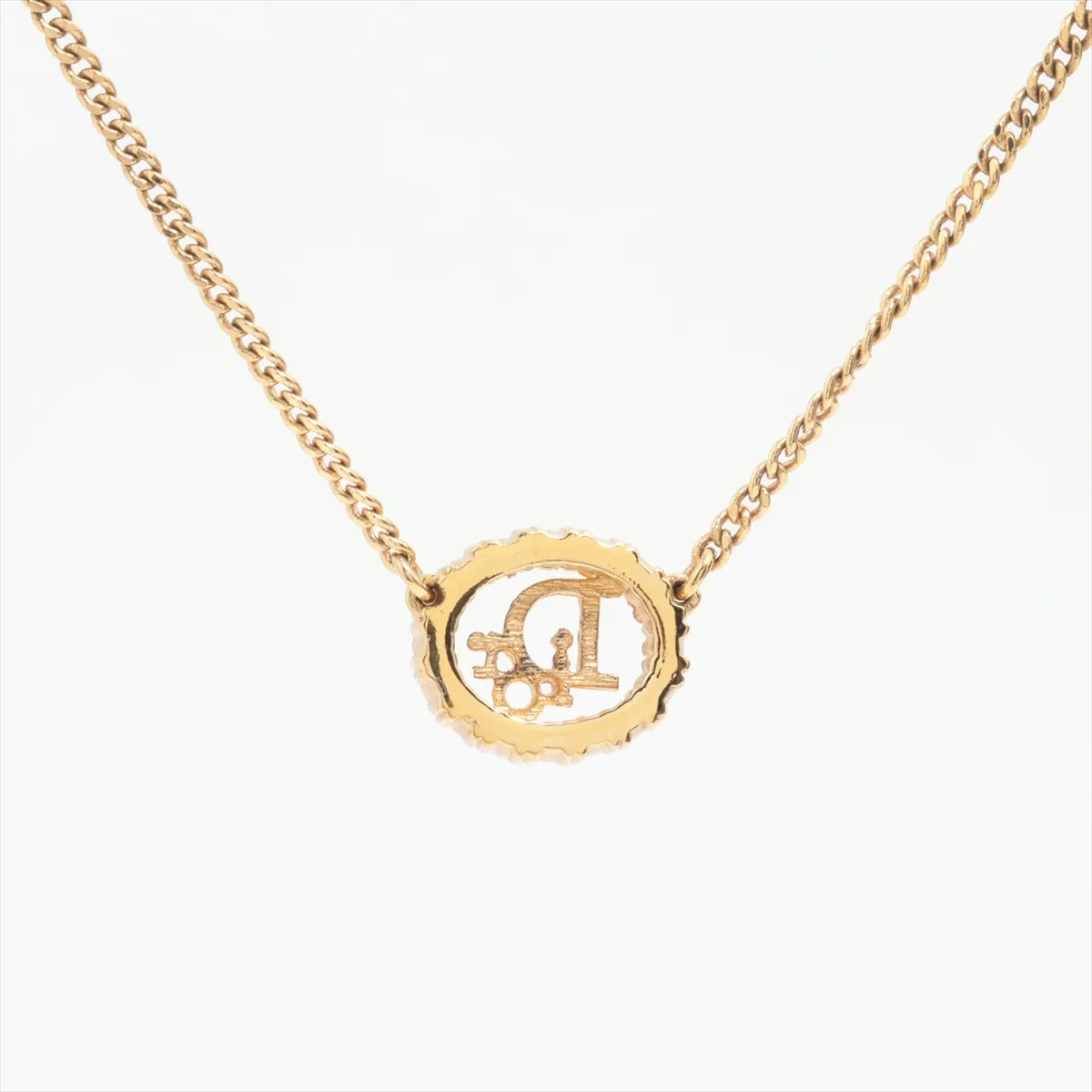 Logo Necklace GP x Rhinestone Gold — view 3